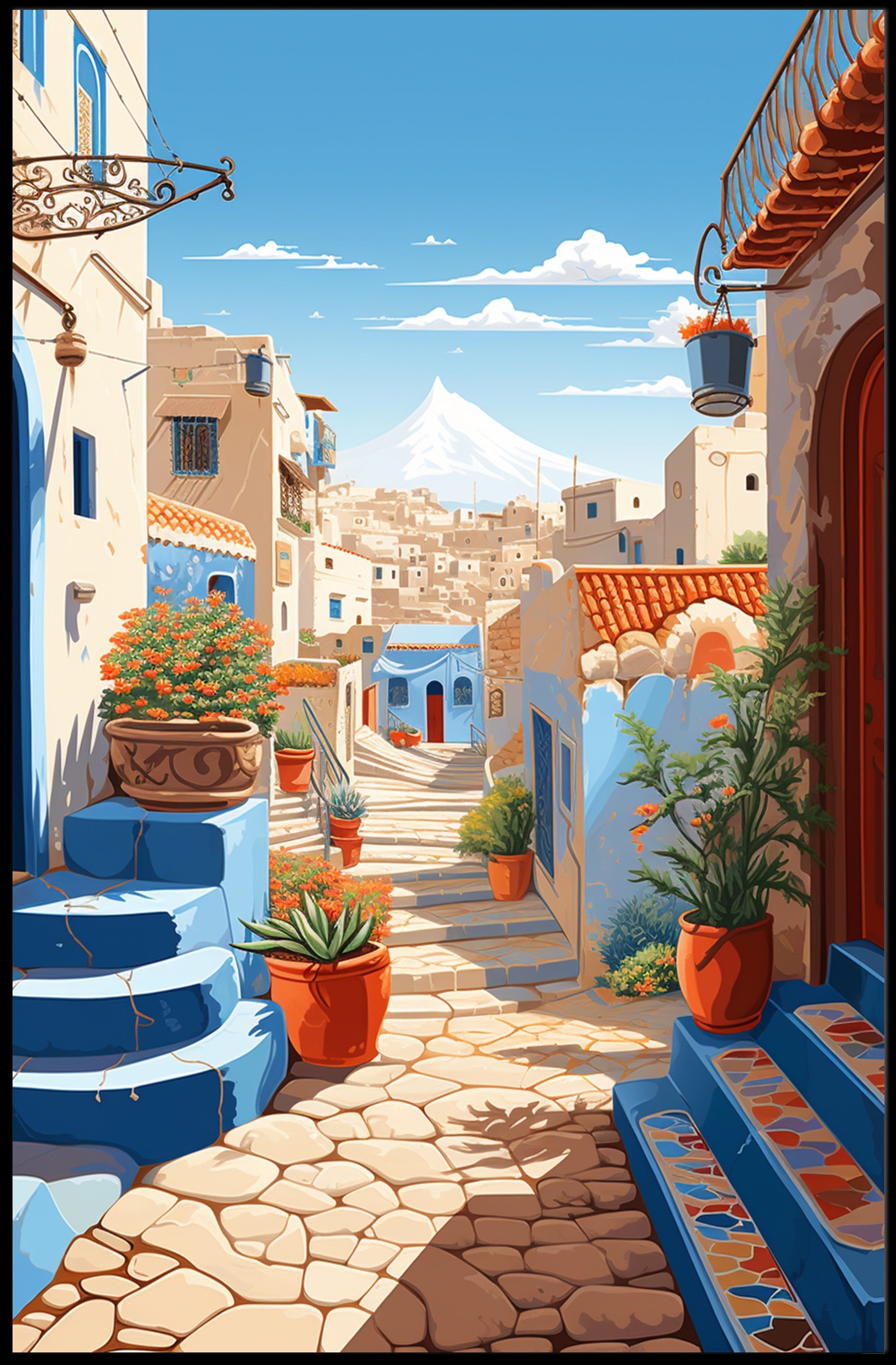 Charming Mediterranean Village Travel Poster PosterGoat