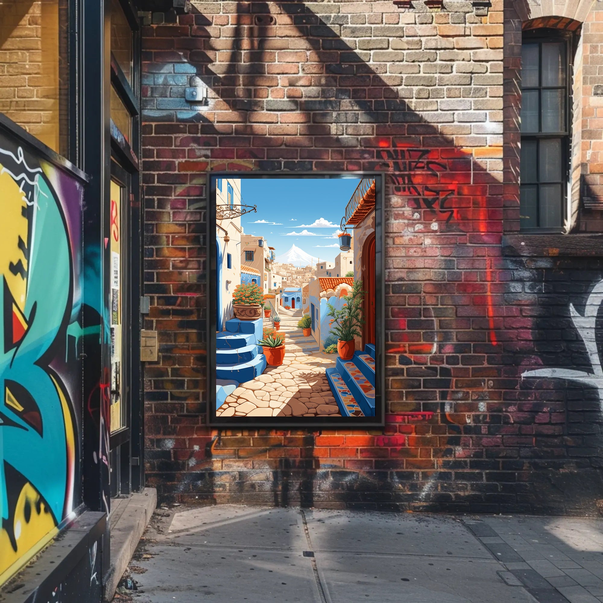 Charming Mediterranean Village Travel Poster PosterGoat