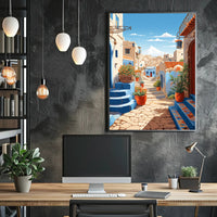 Charming Mediterranean Village Travel Poster PosterGoat