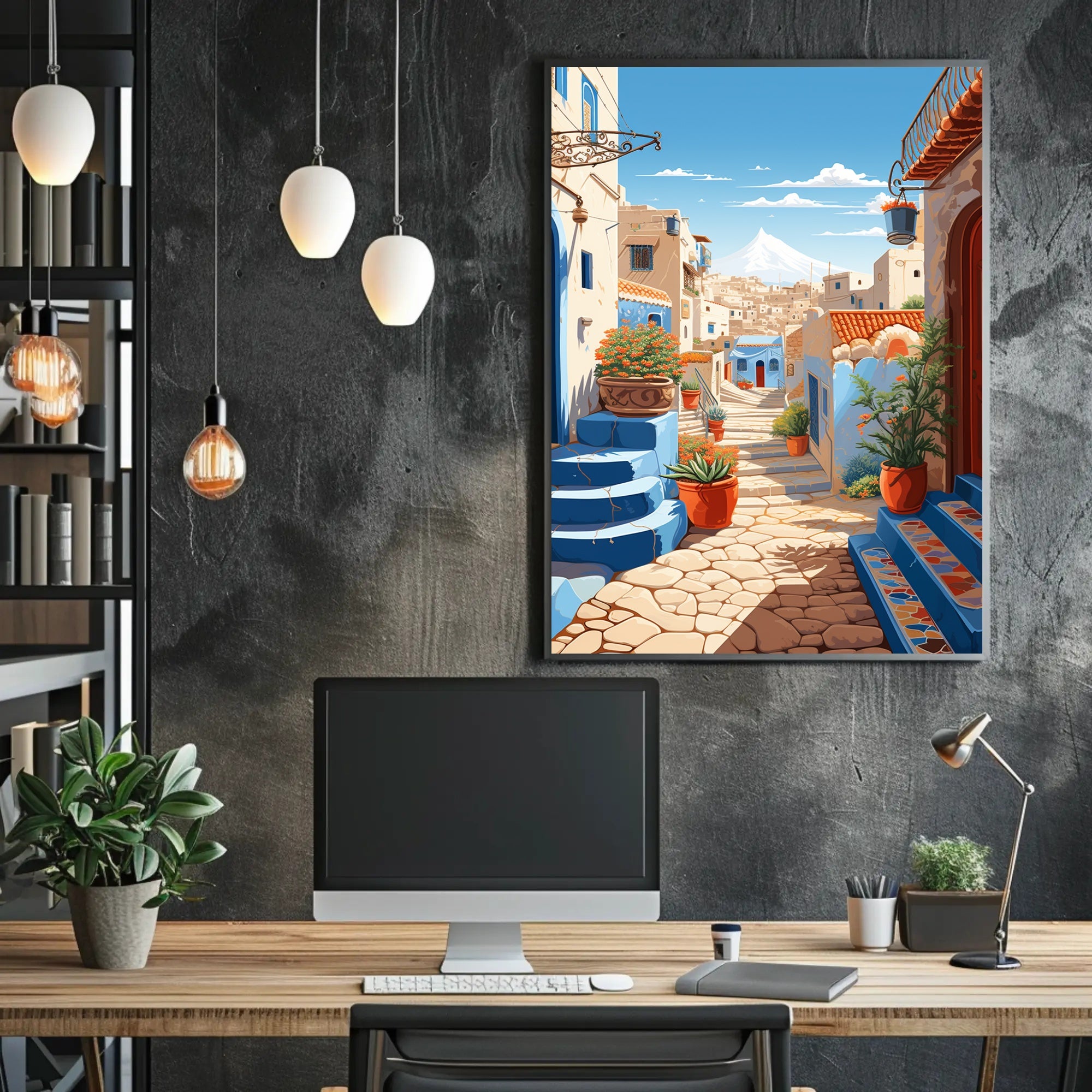 Charming Mediterranean Village Travel Poster PosterGoat