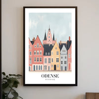 Charming Odense Streetscape Travel Poster PosterGoat