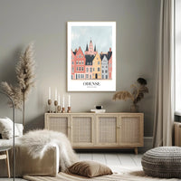 Charming Odense Streetscape Travel Poster PosterGoat
