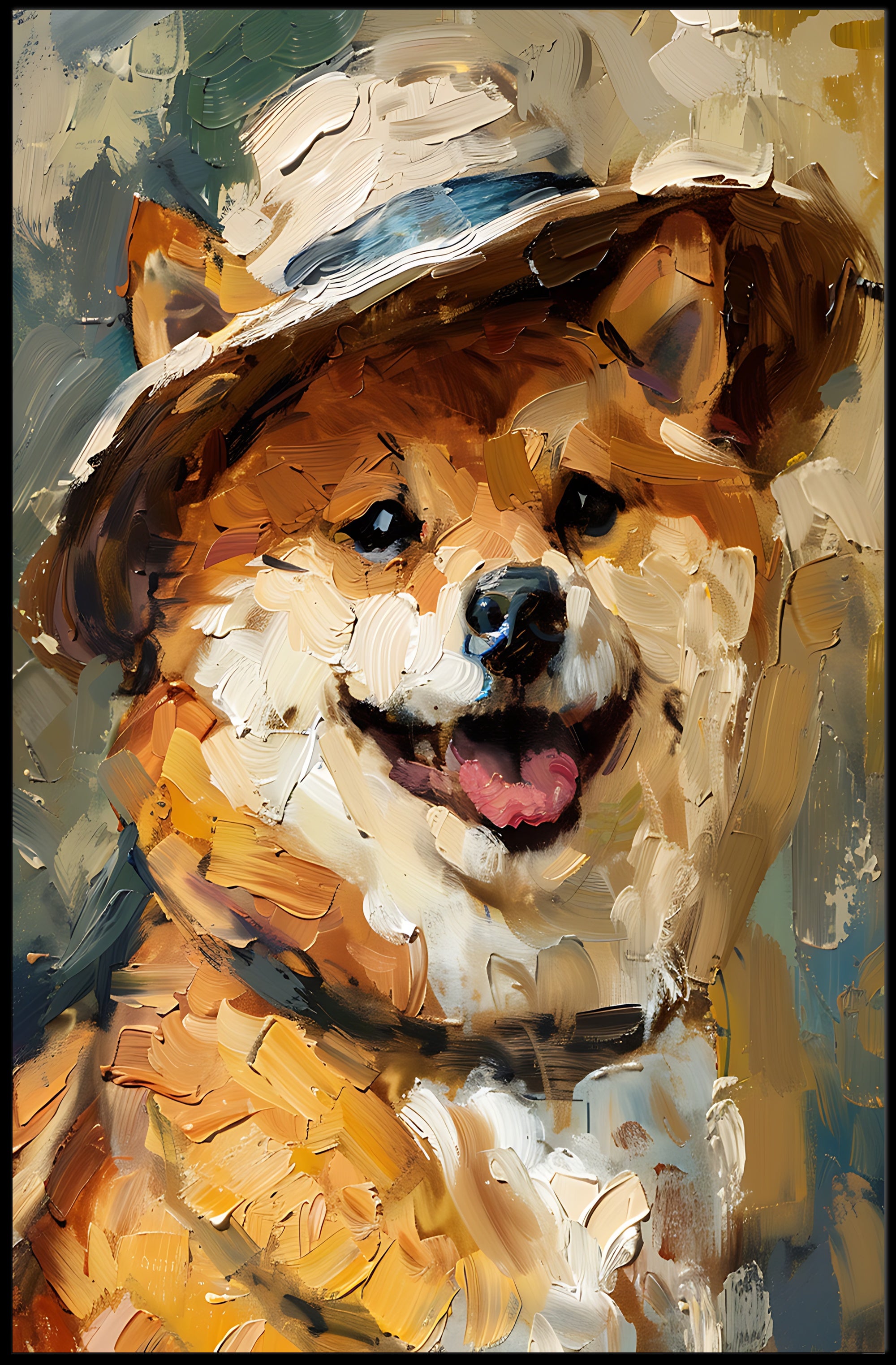 Charming Shiba Inu With Hat Animal Poster PosterGoat