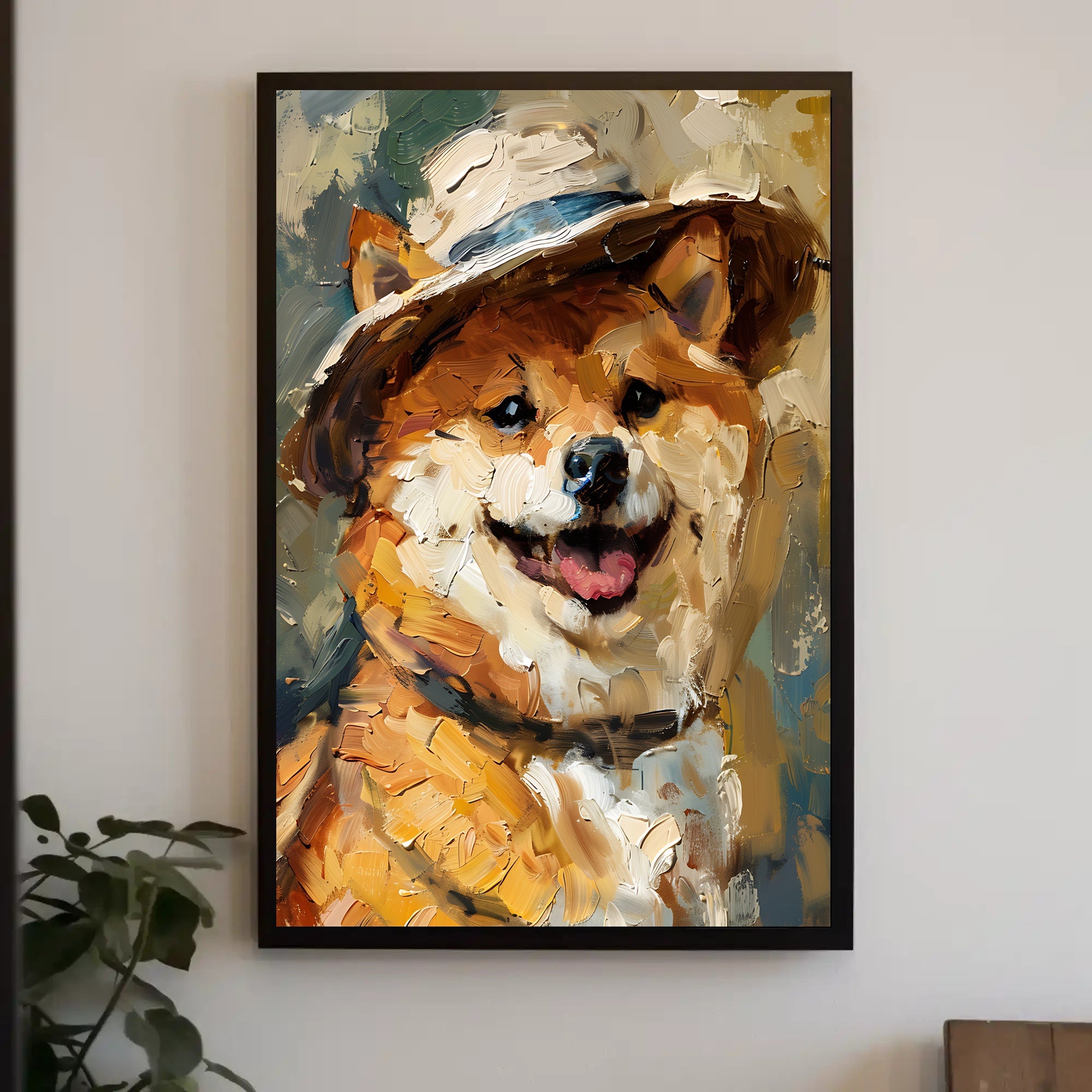 Charming Shiba Inu With Hat Animal Poster PosterGoat