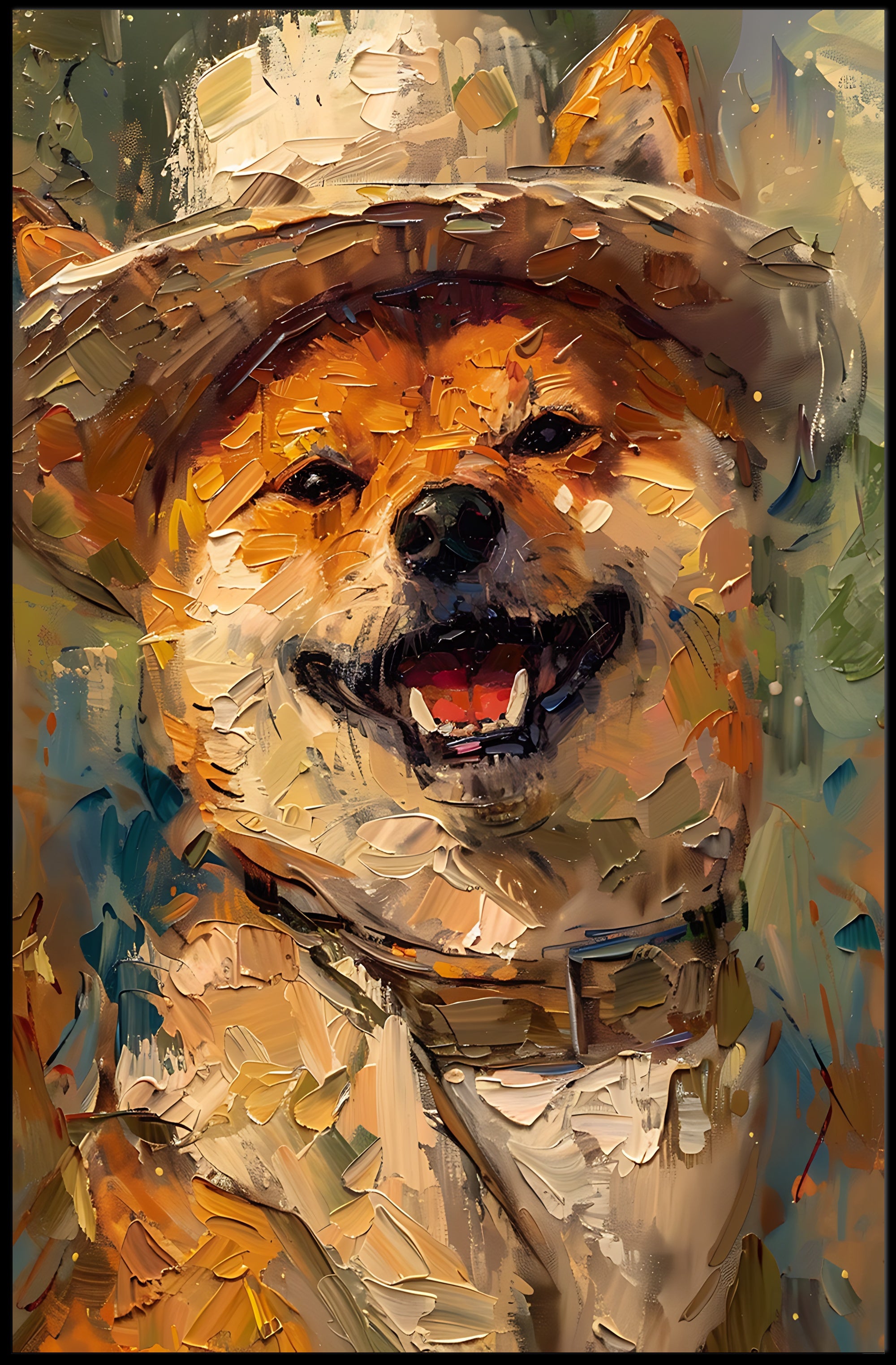 Charming Shiba Inu in a Hat Animal Poster PosterGoat