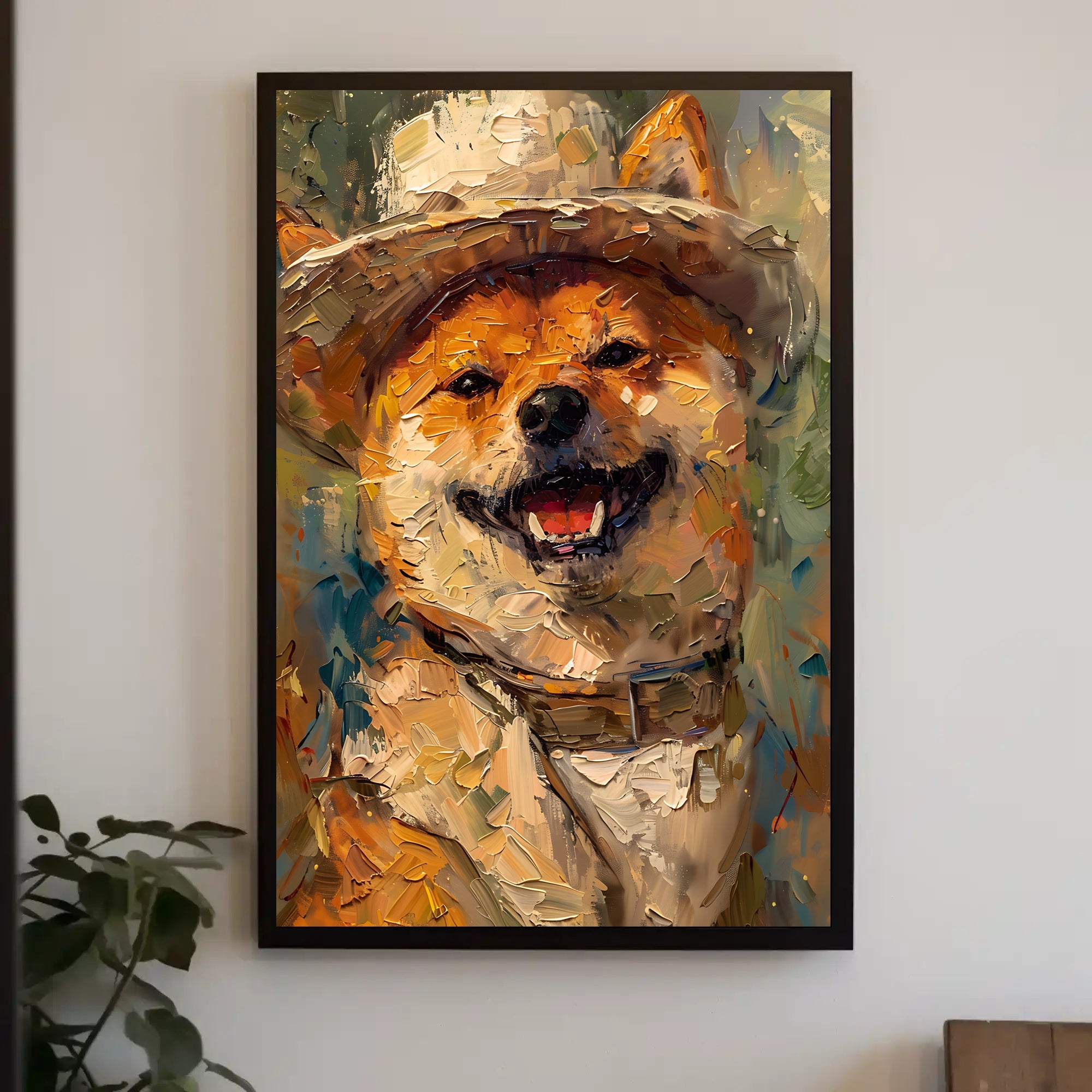 Charming Shiba Inu in a Hat Animal Poster PosterGoat