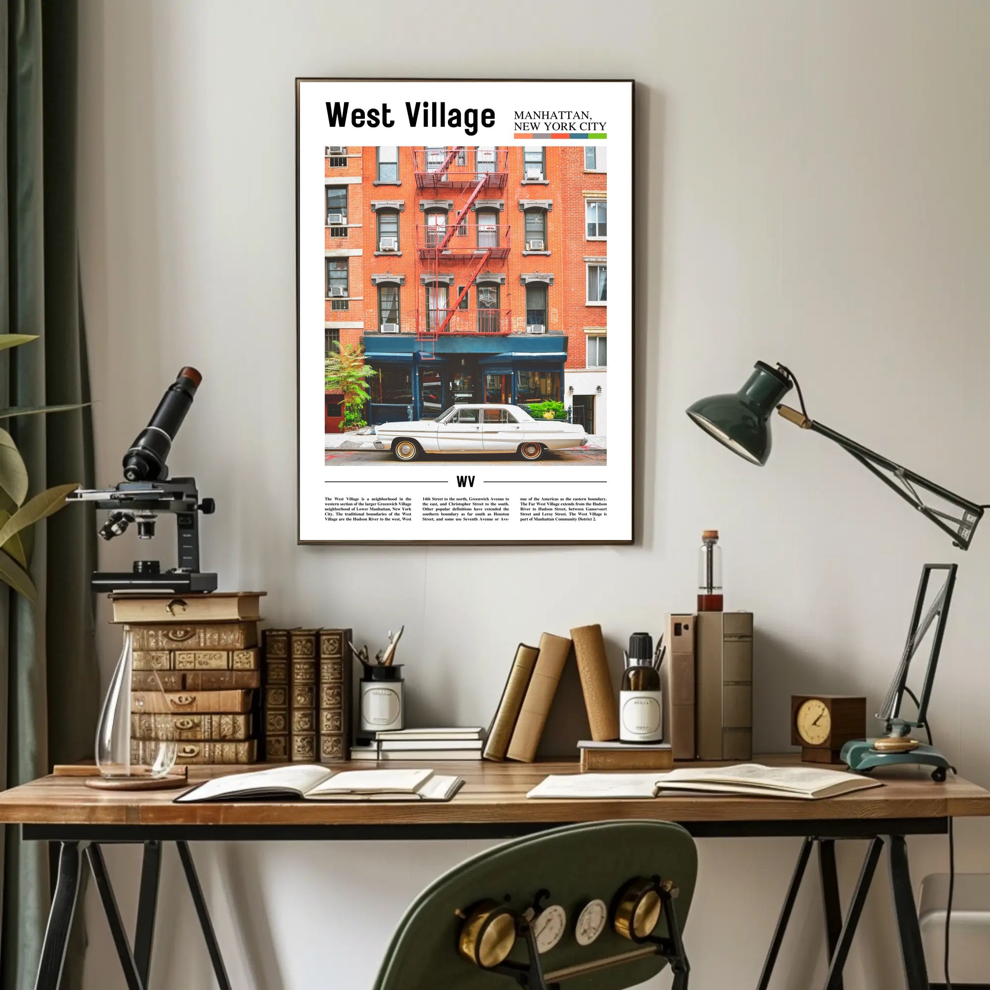 Charming West Village New York City Travel Poster PosterGoat