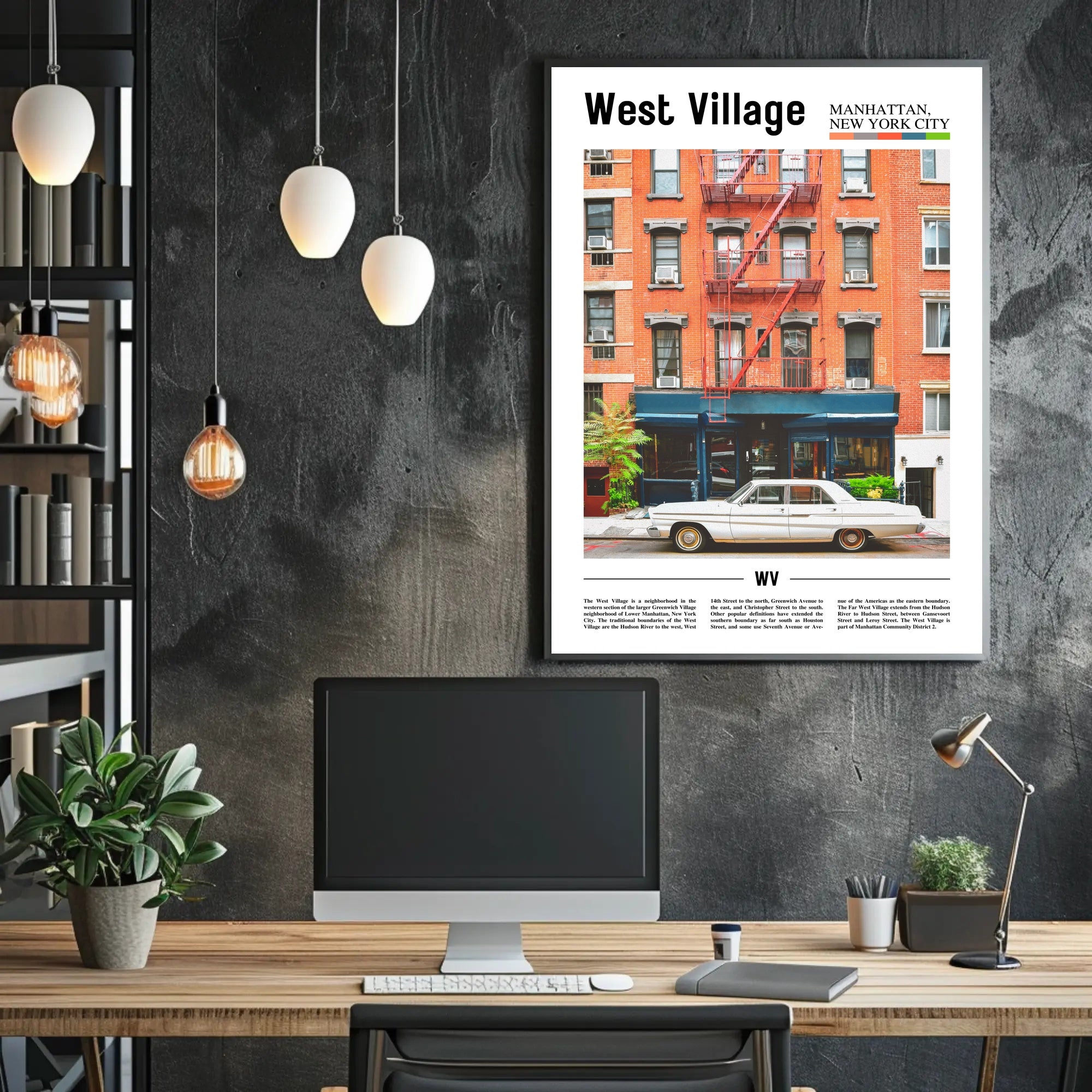 Charming West Village New York City Travel Poster PosterGoat