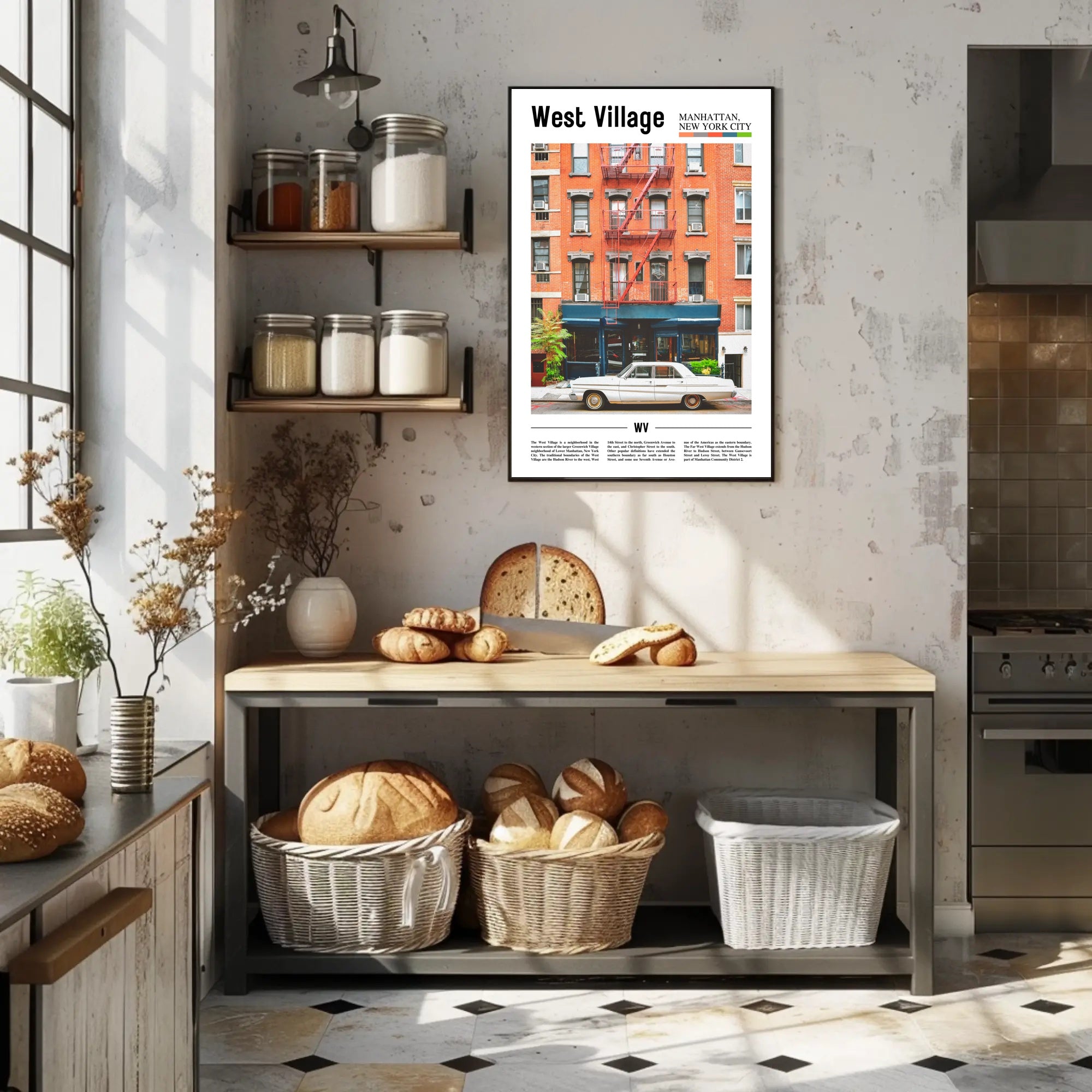 Charming West Village New York City Travel Poster PosterGoat