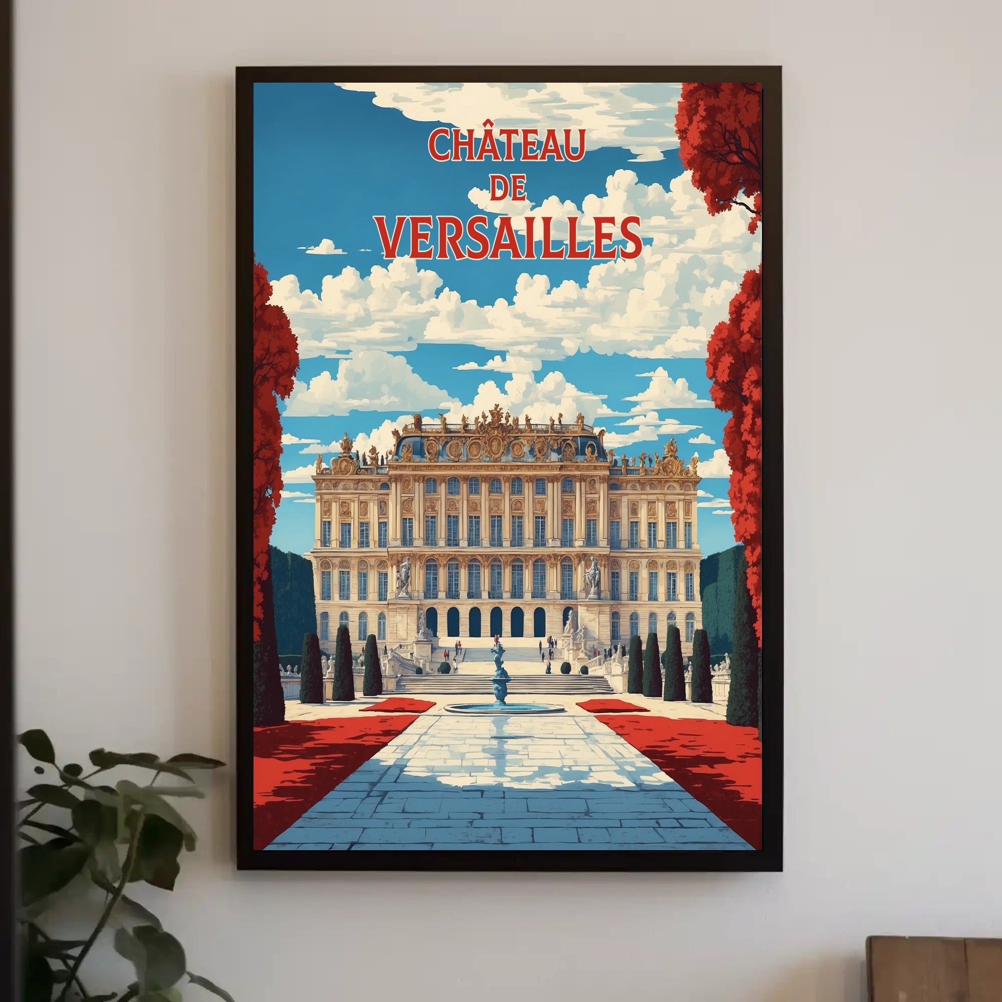 Château de Versailles Vintage Travel Illustration Poster PosterGoat