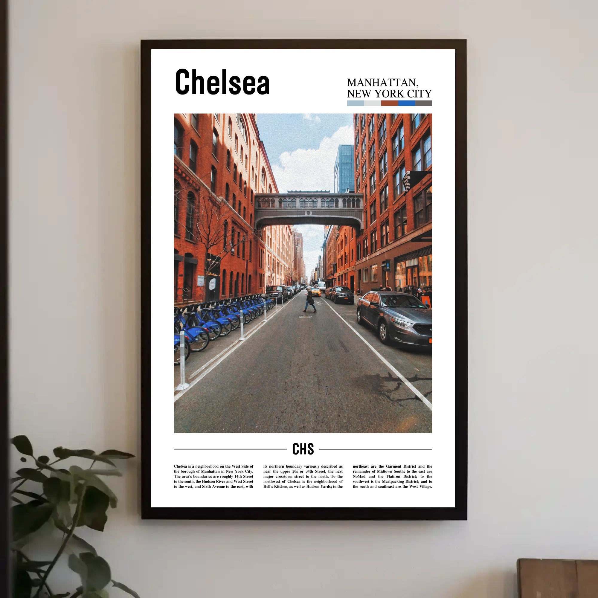 Chelsea Urban Scene, Manhattan Street Travel Poster PosterGoat