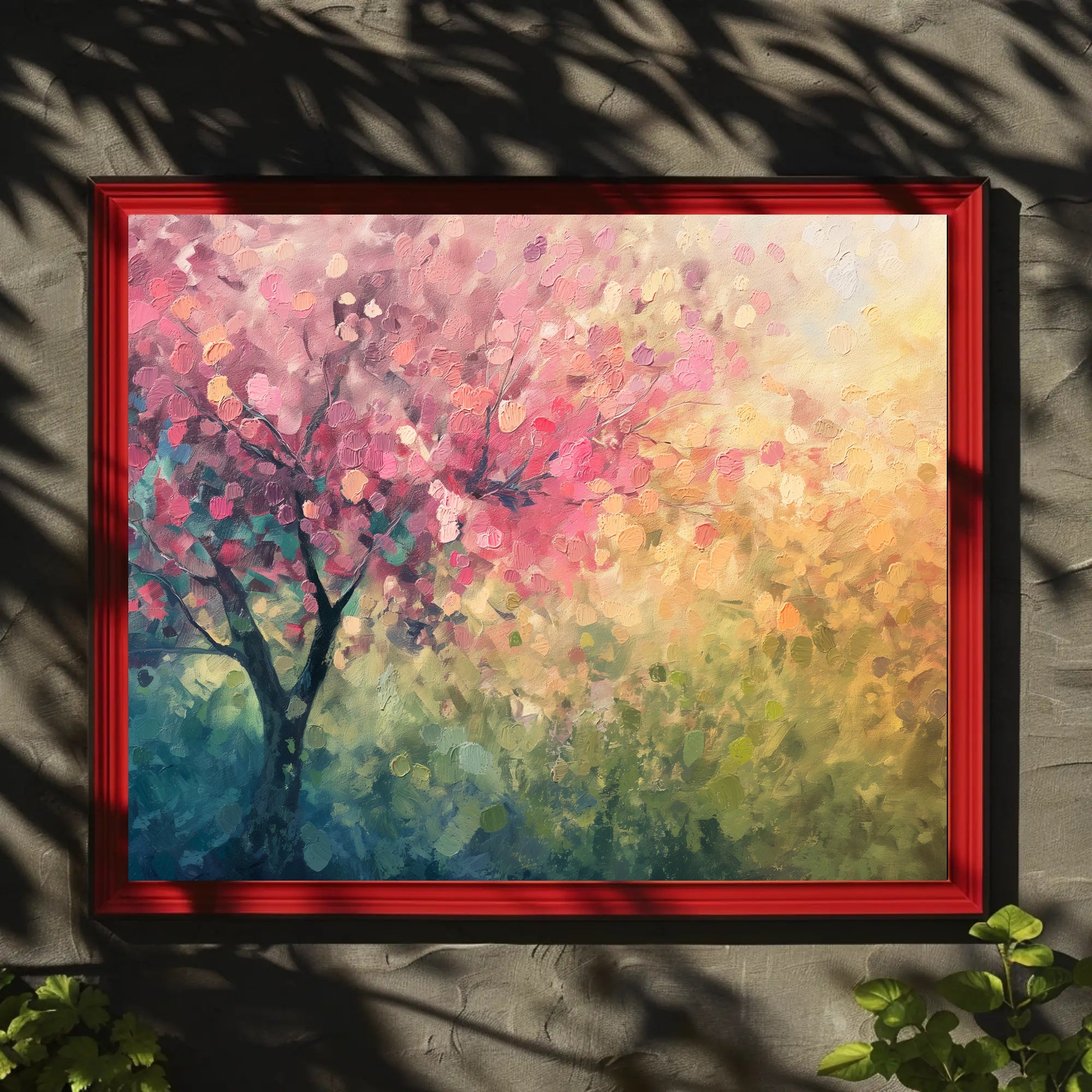 Cherry Blossom Tree in Bloom Impressionistic Artistic Poster PosterGoat