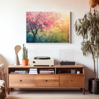 Cherry Blossom Tree in Bloom Impressionistic Artistic Poster PosterGoat