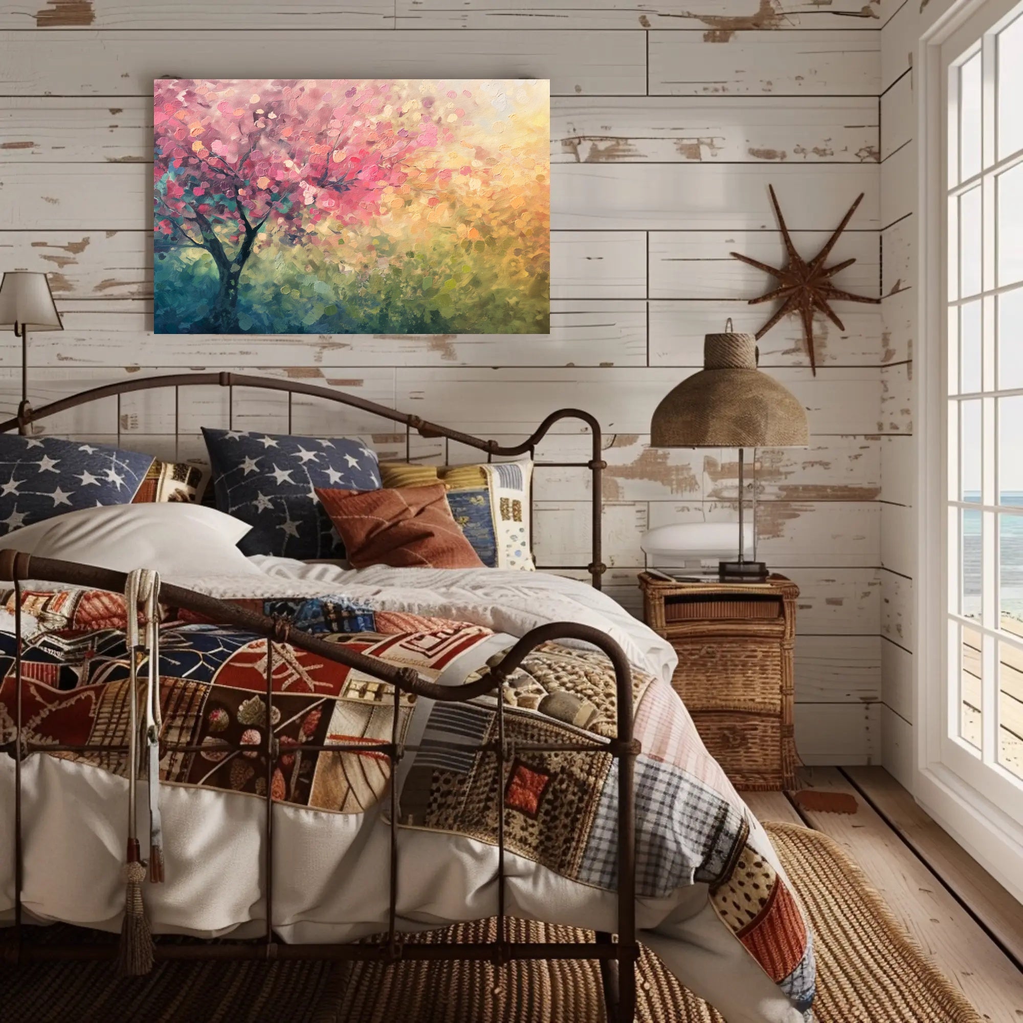 Cherry Blossom Tree in Bloom Impressionistic Artistic Poster PosterGoat