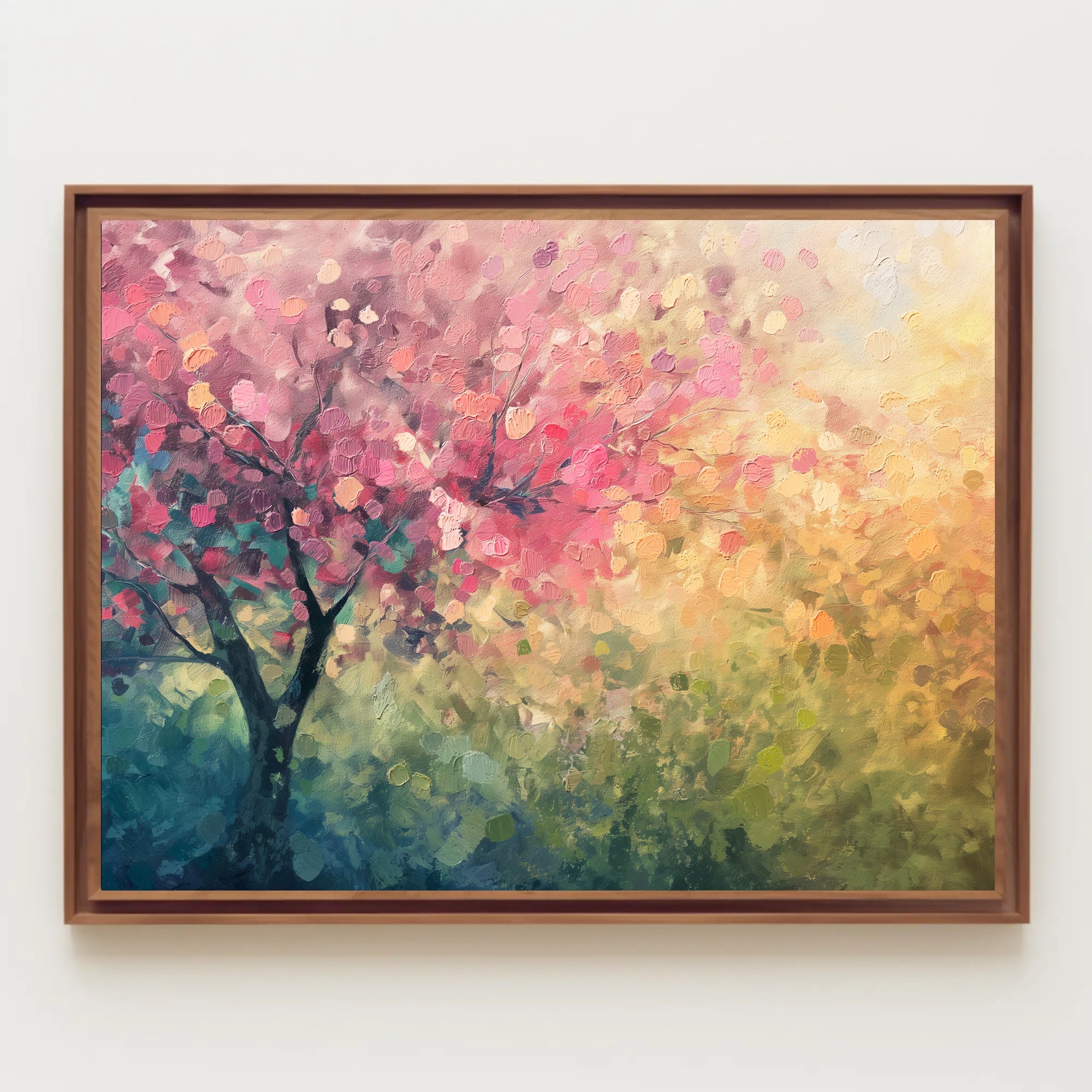 Cherry Blossom Tree in Bloom Impressionistic Artistic Poster PosterGoat