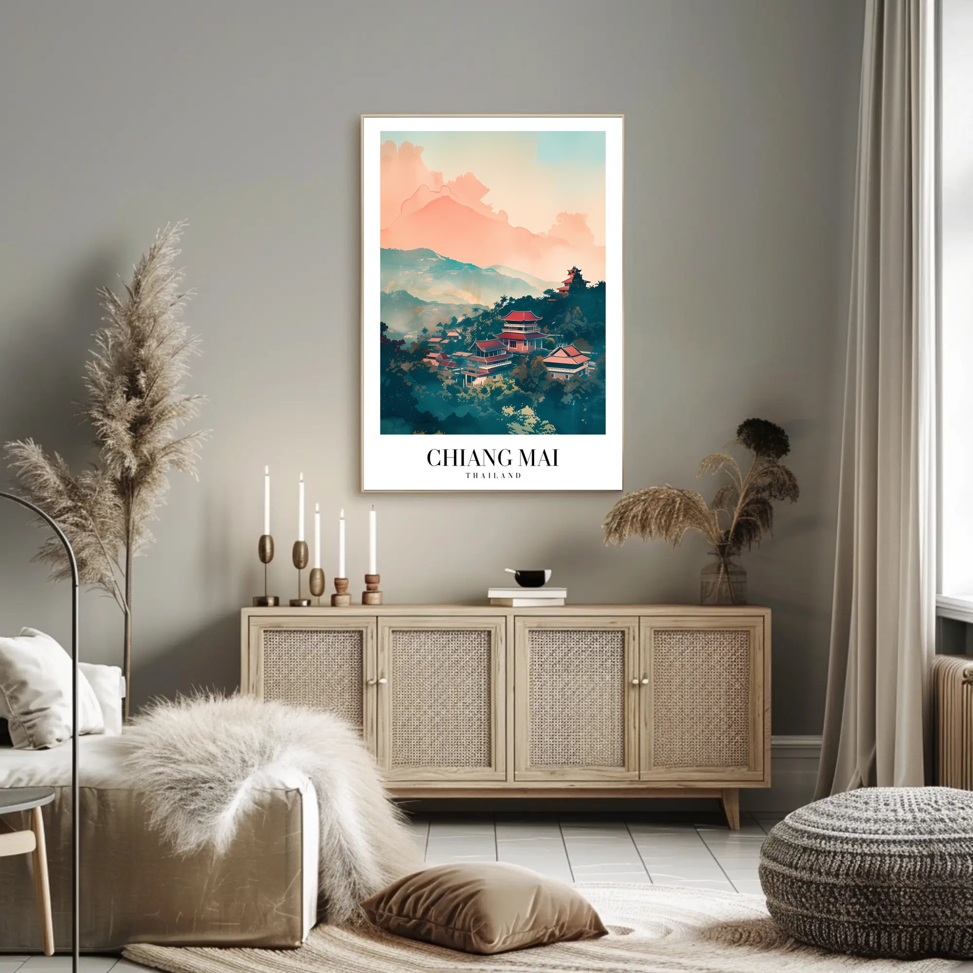 Chiang Mai Landscape Art: Travel Poster PosterGoat