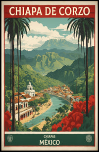 Chiapa de Corzo Scenic Travel Poster PosterGoat