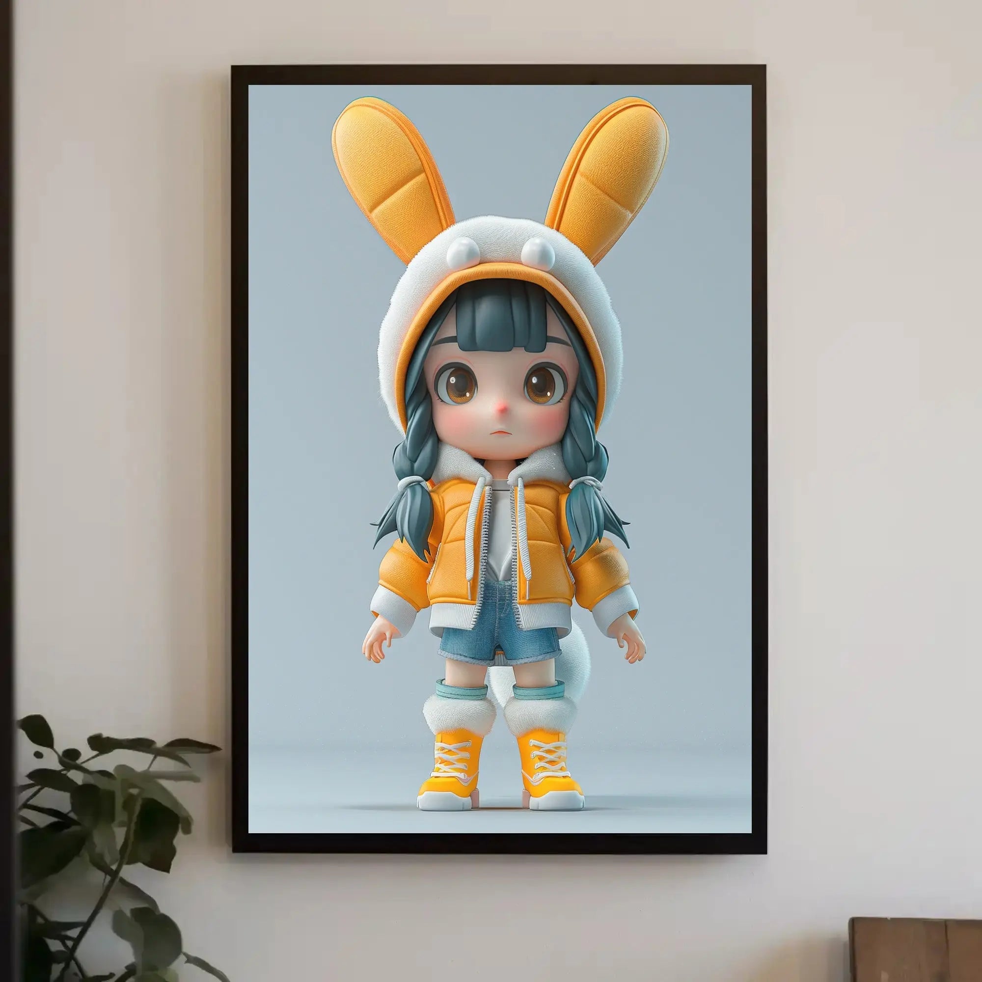 Chibi Character in Whimsical Winter Setting Pop Culture Poster PosterGoat