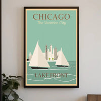 Chicago Lakefront Vintage Travel Poster PosterGoat