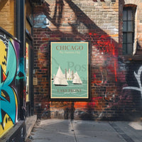 Chicago Lakefront Vintage Travel Poster PosterGoat