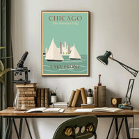 Chicago Lakefront Vintage Travel Poster PosterGoat