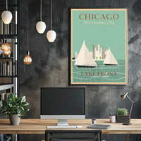 Chicago Lakefront Vintage Travel Poster PosterGoat