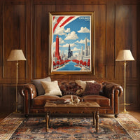 Chicago Skyline Art Poster with Vintage Modern Urban Cityscape PosterGoat
