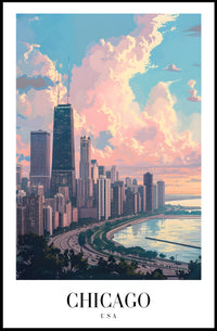 Chicago Skyline Art: Serene Urban Cityscape Poster PosterGoat