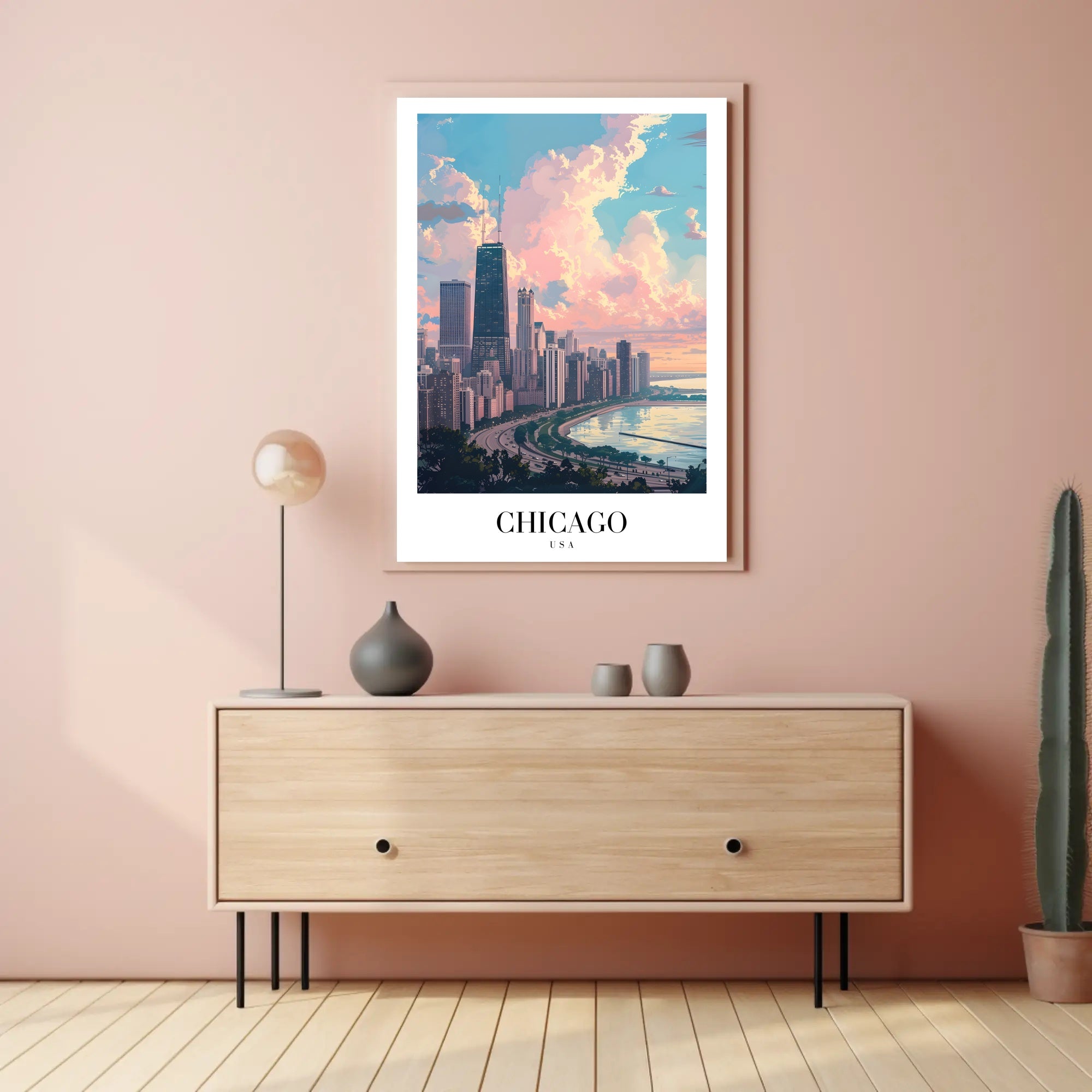 Chicago Skyline Art: Serene Urban Cityscape Poster PosterGoat