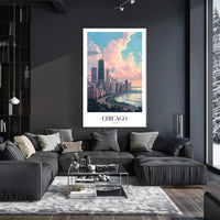 Chicago Skyline Art: Serene Urban Cityscape Poster PosterGoat