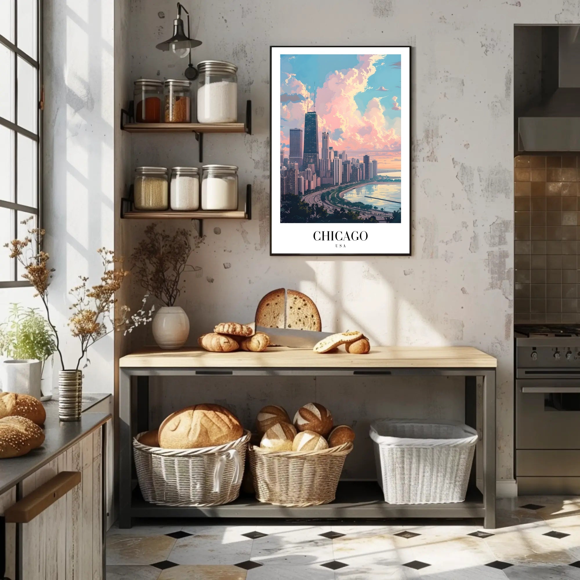 Chicago Skyline Art: Serene Urban Cityscape Poster PosterGoat