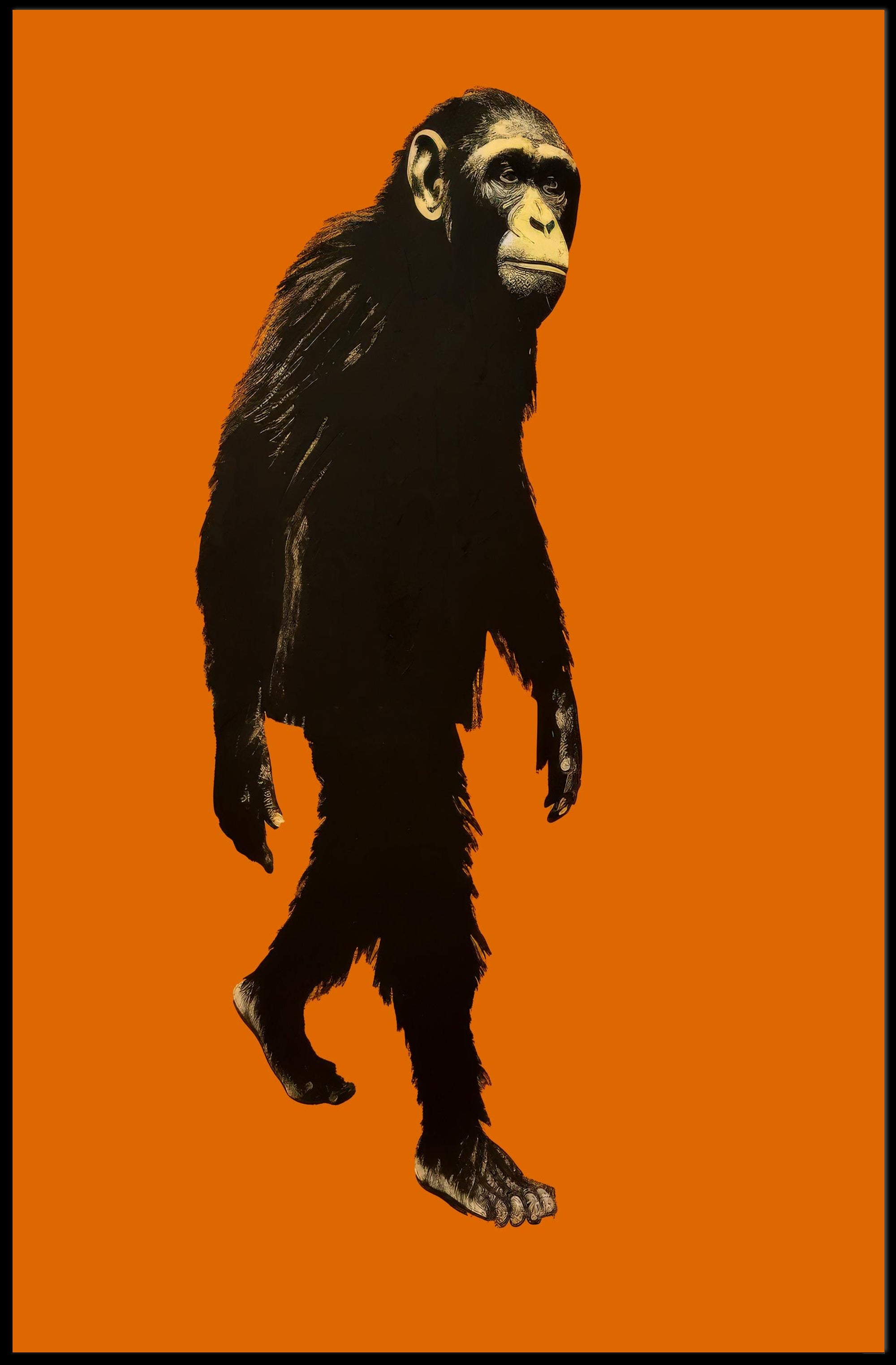 Chimpanzee Walking Upright Animal Poster PosterGoat
