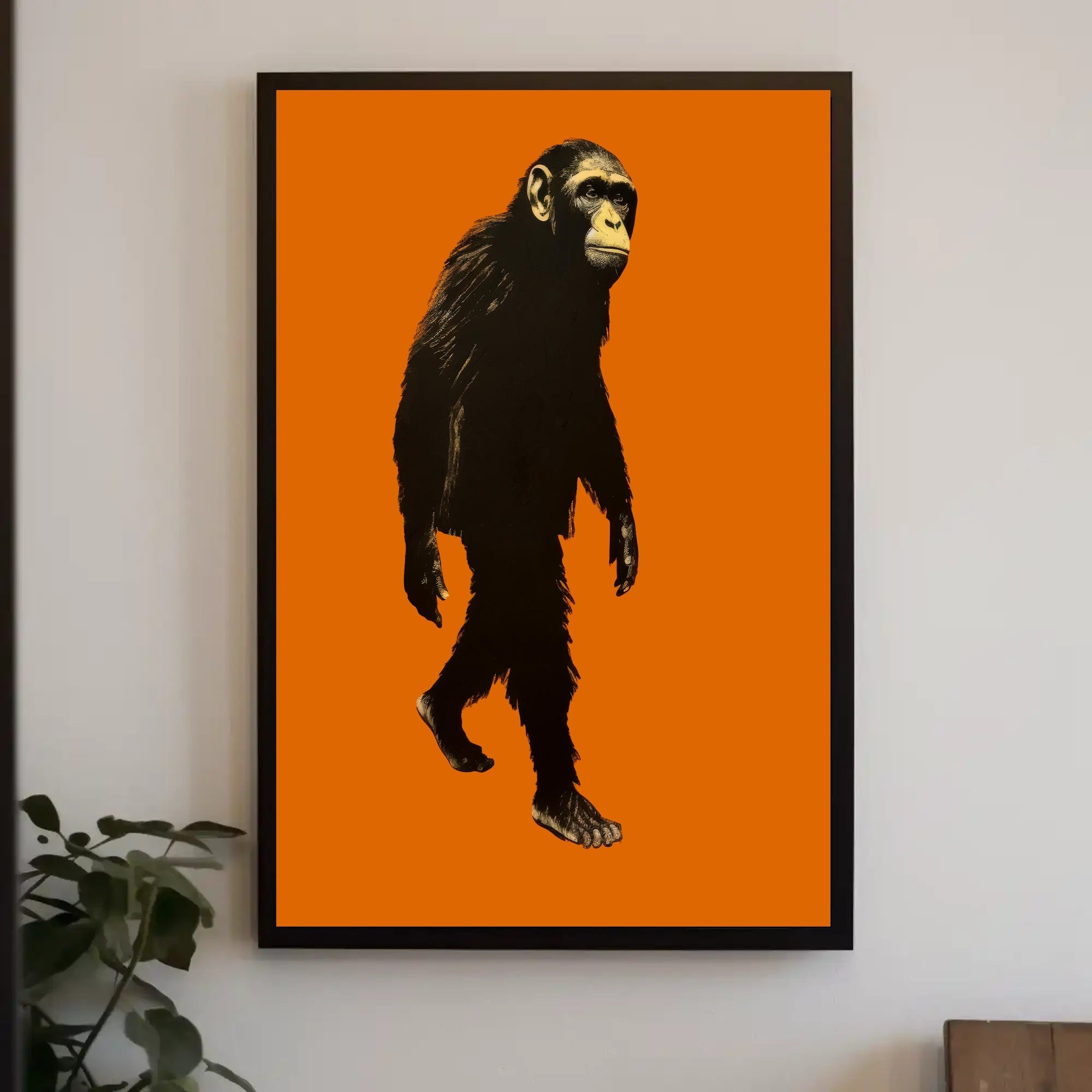 Chimpanzee Walking Upright Animal Poster PosterGoat