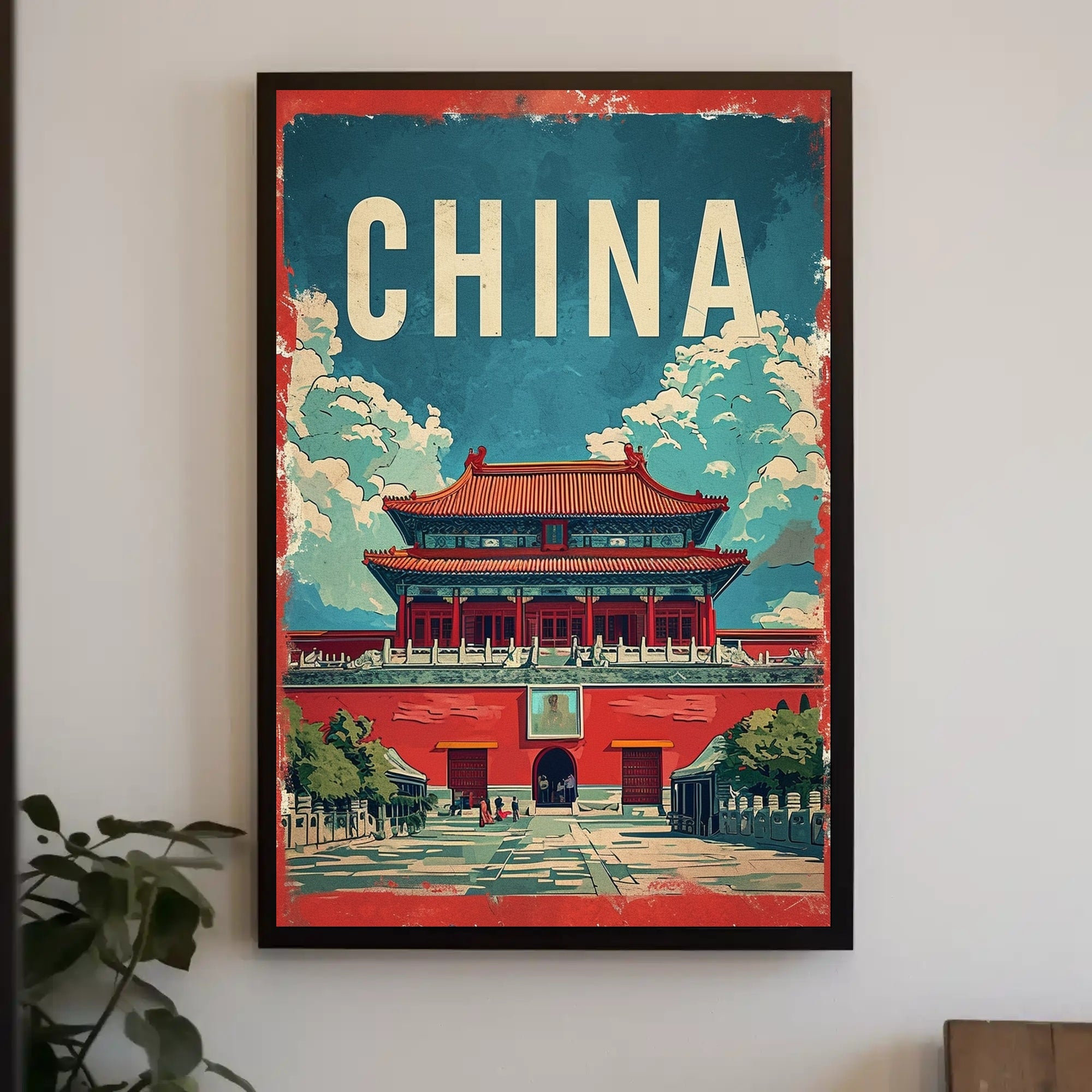China Vintage Architectural Landmark Poster - Cultural or Heritage Poster PosterGoat