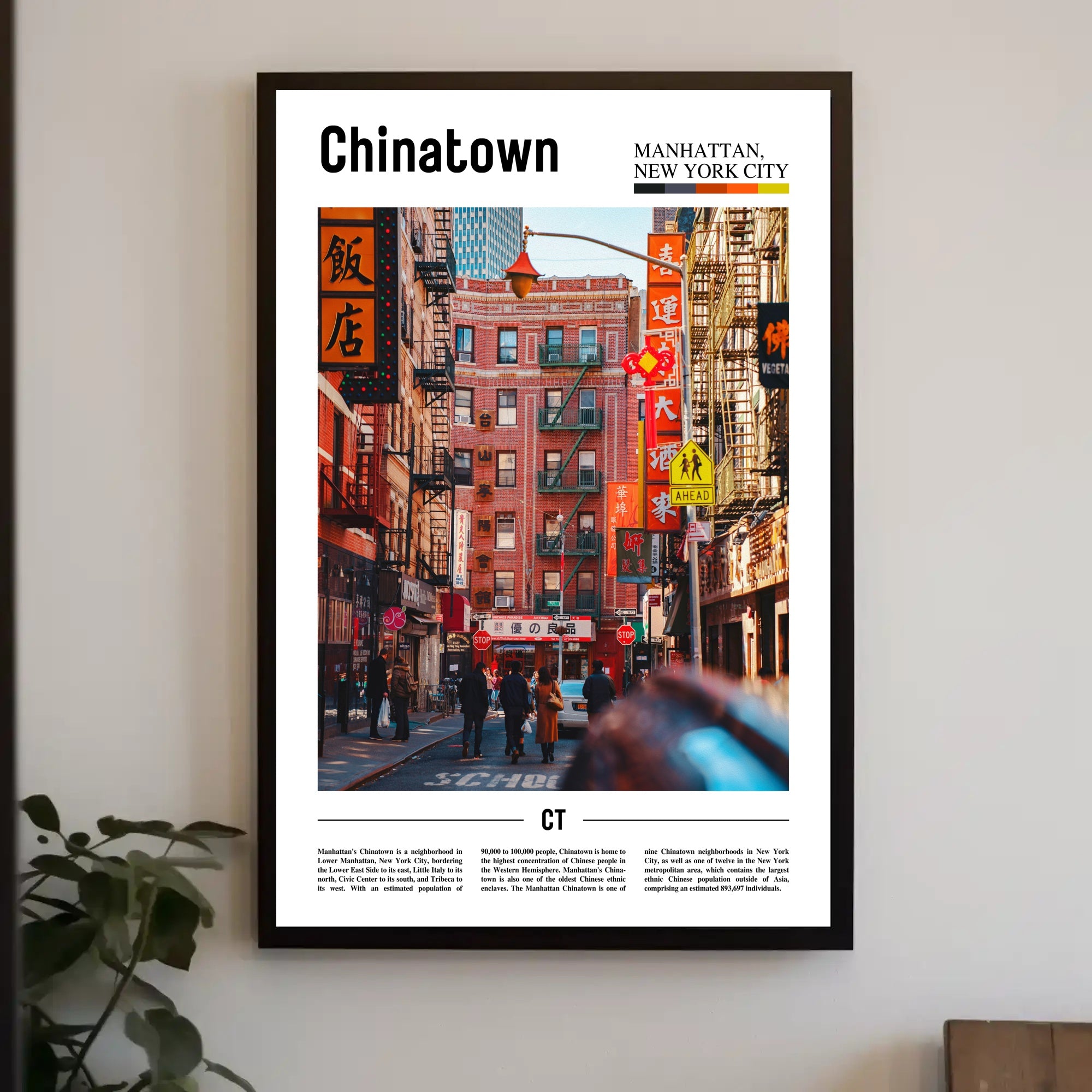Chinatown Street Scene in Manhattan Cultural or Heritage Poster PosterGoat