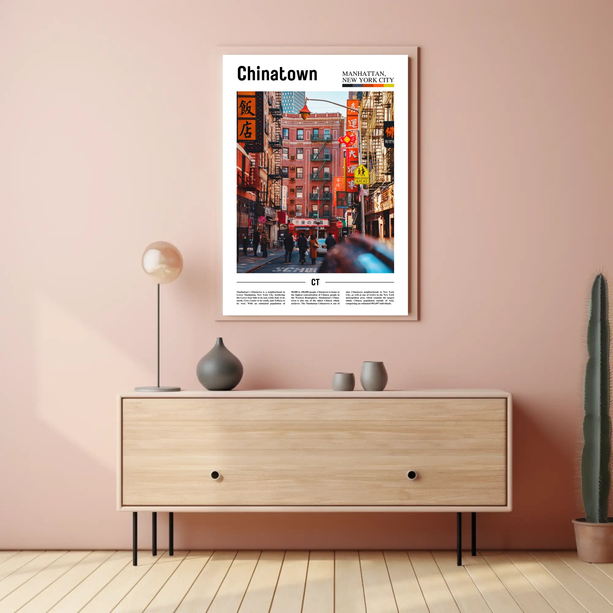 Chinatown Street Scene in Manhattan Cultural or Heritage Poster PosterGoat