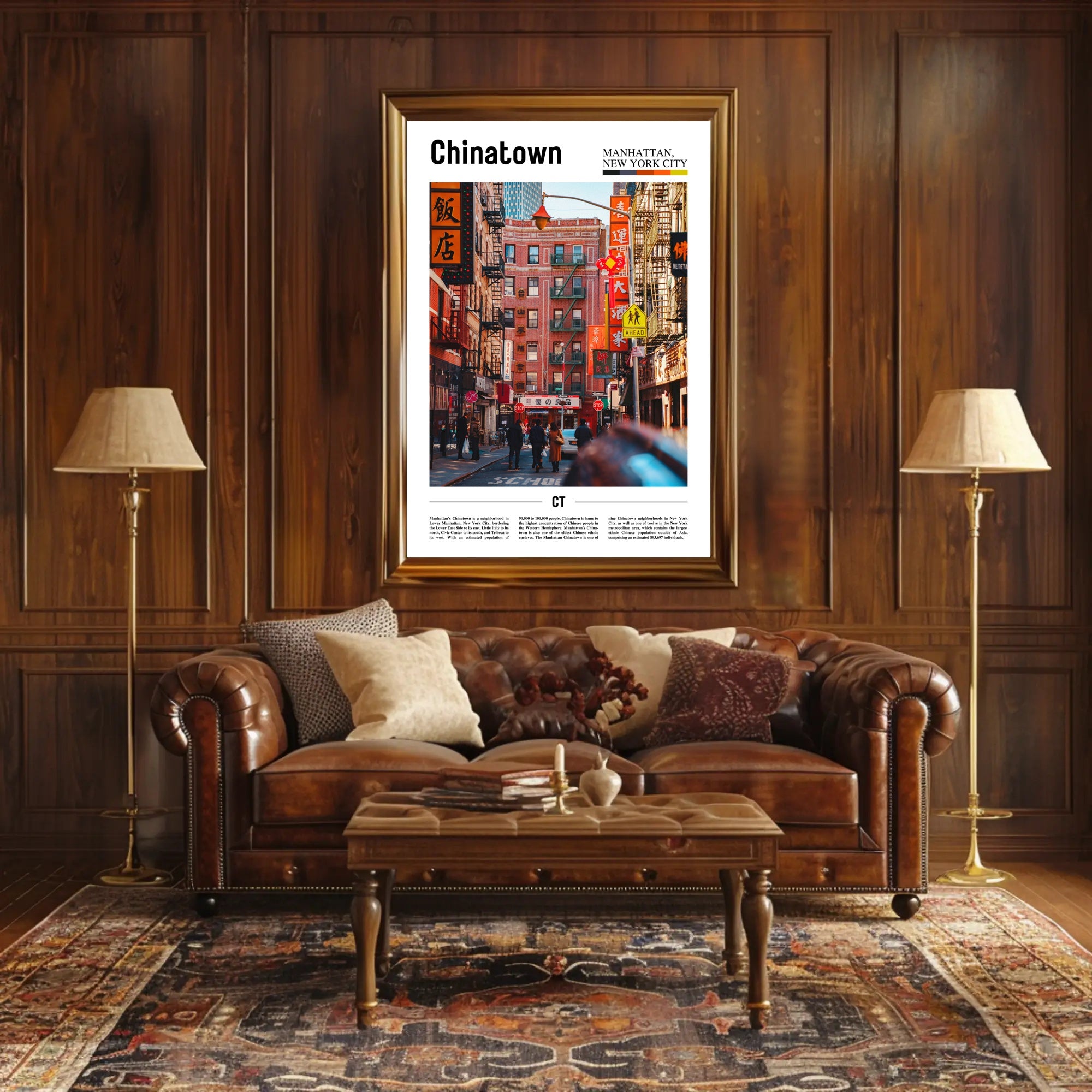 Chinatown Street Scene in Manhattan Cultural or Heritage Poster PosterGoat