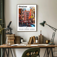 Chinatown Street Scene in Manhattan Cultural or Heritage Poster PosterGoat