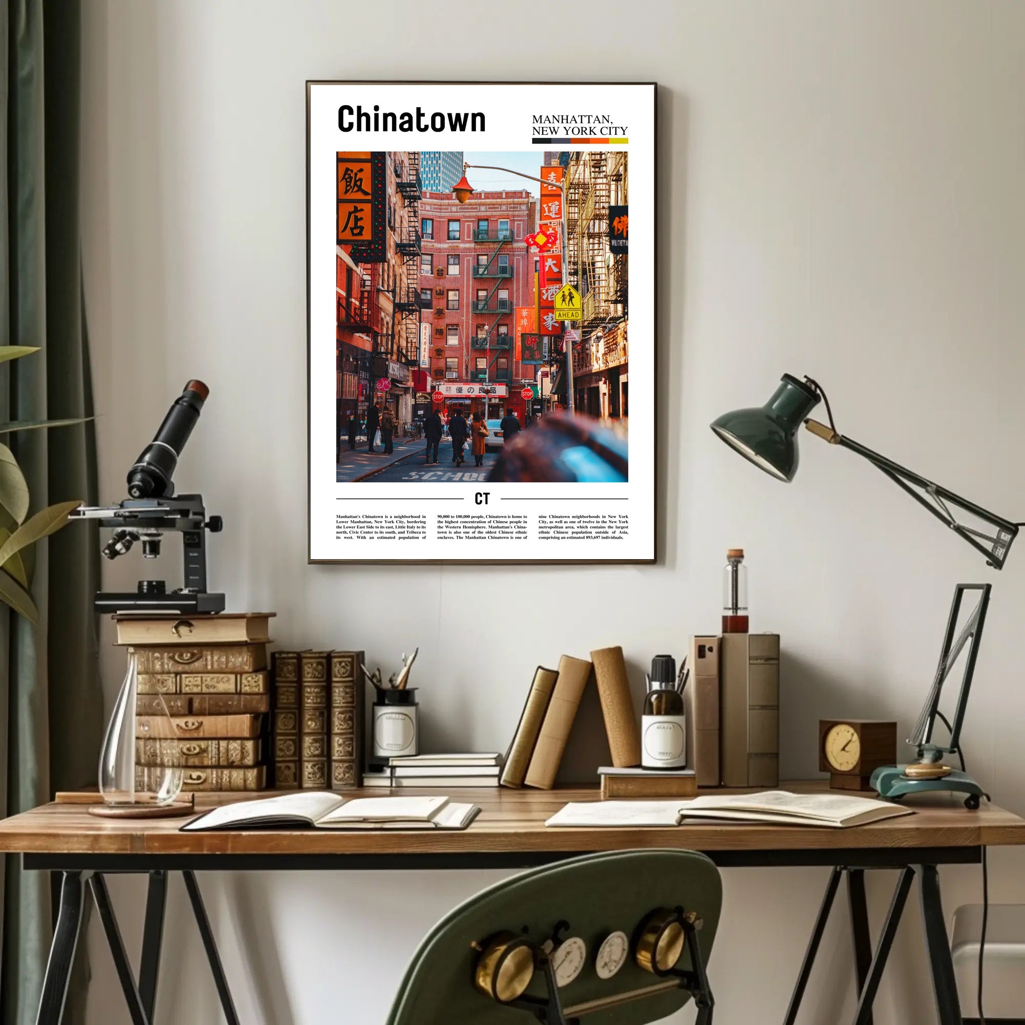 Chinatown Street Scene in Manhattan Cultural or Heritage Poster PosterGoat