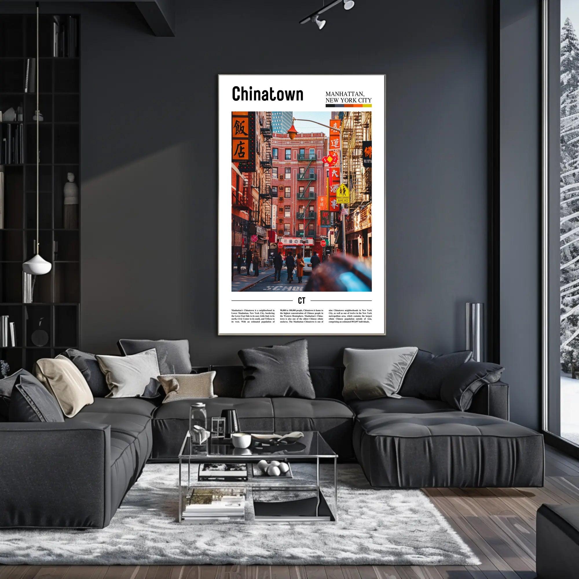 Chinatown Street Scene in Manhattan Cultural or Heritage Poster PosterGoat