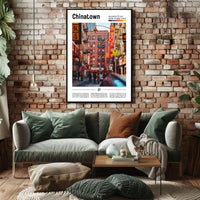 Chinatown Street Scene in Manhattan Cultural or Heritage Poster PosterGoat