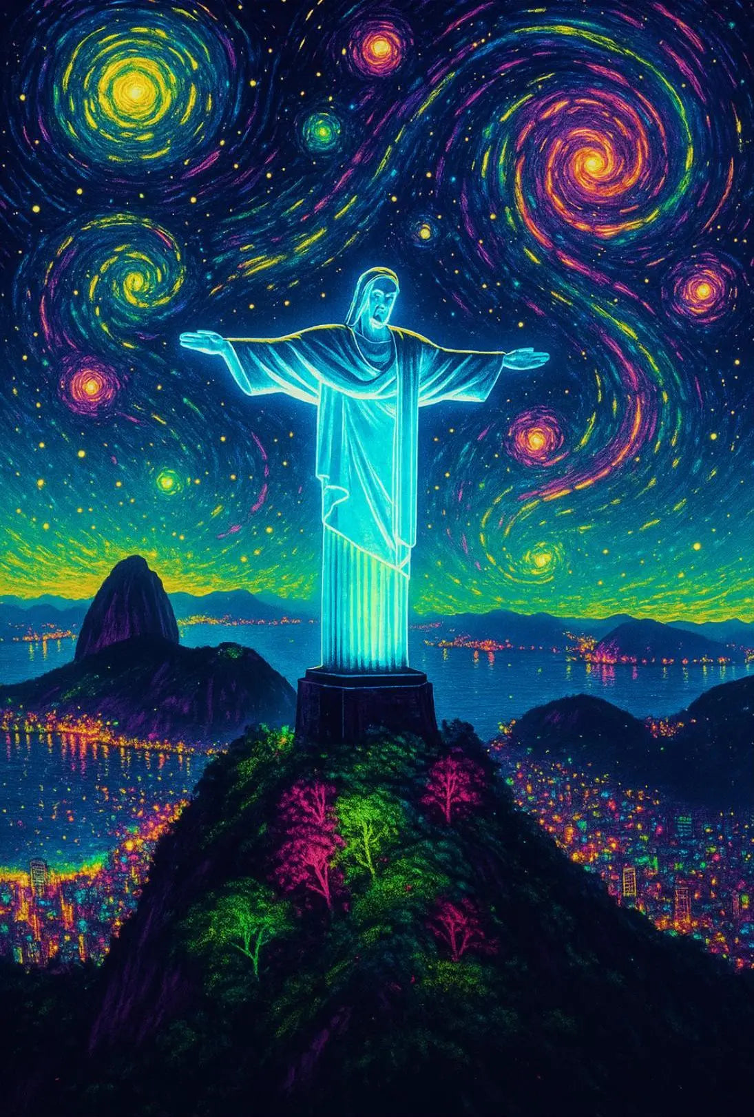 Christ the Redeemer Artistic Landscape Artistic Poster PosterGoat