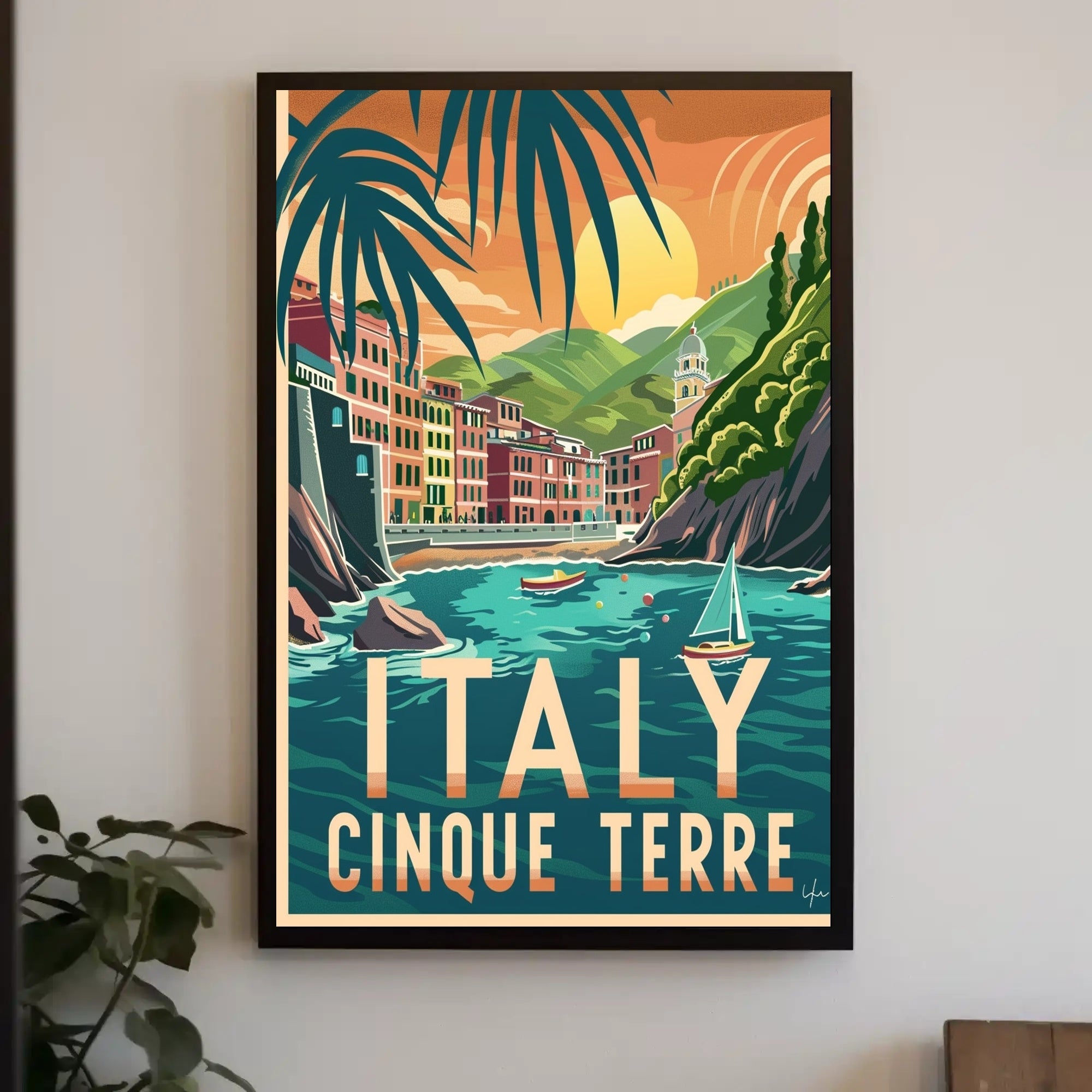 Cinque Terre Vintage Travel Art - Travel Poster PosterGoat