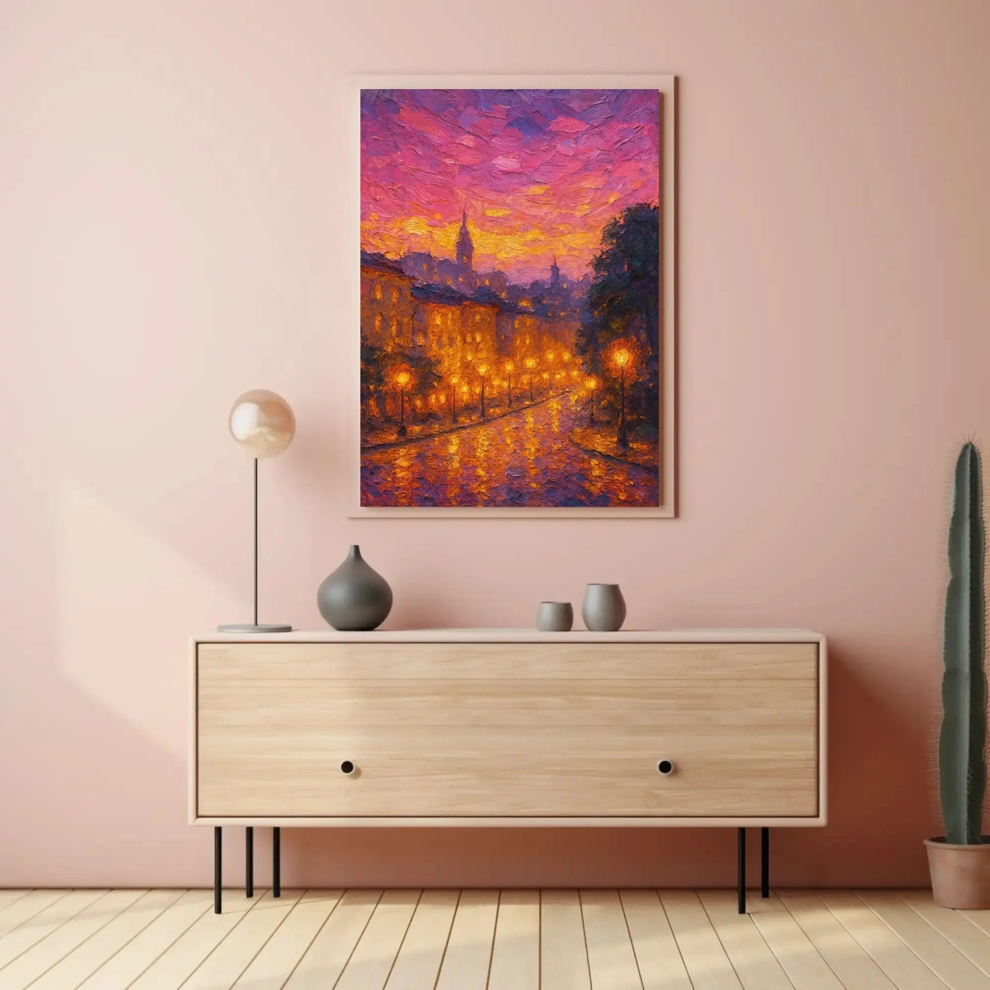 Cityscape at Sunset: European Impressionist Artistic Poster PosterGoat