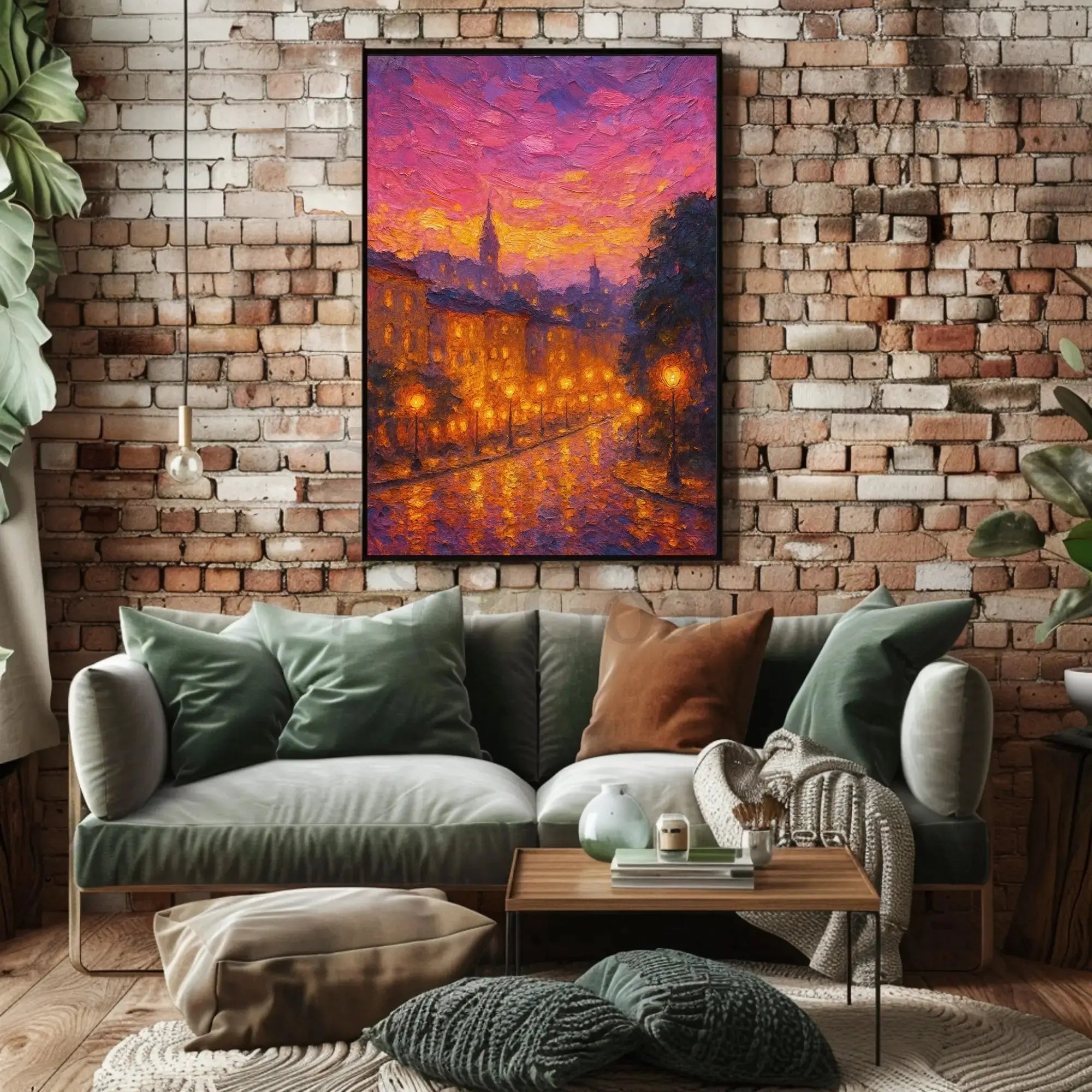Cityscape at Sunset: European Impressionist Artistic Poster PosterGoat