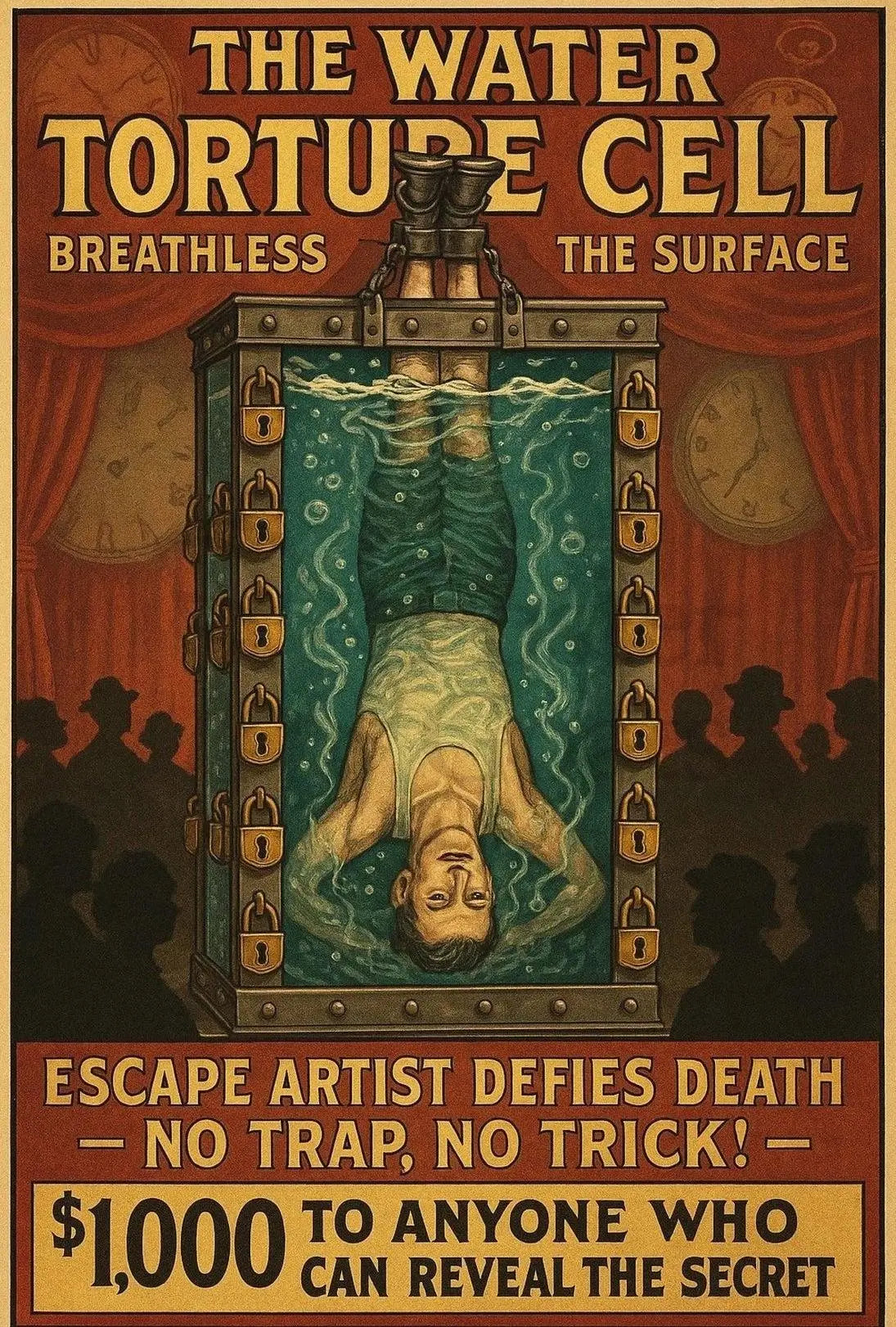 Classic Escape Artist Magic Show Poster - Cultural or Heritage Poster PosterGoat