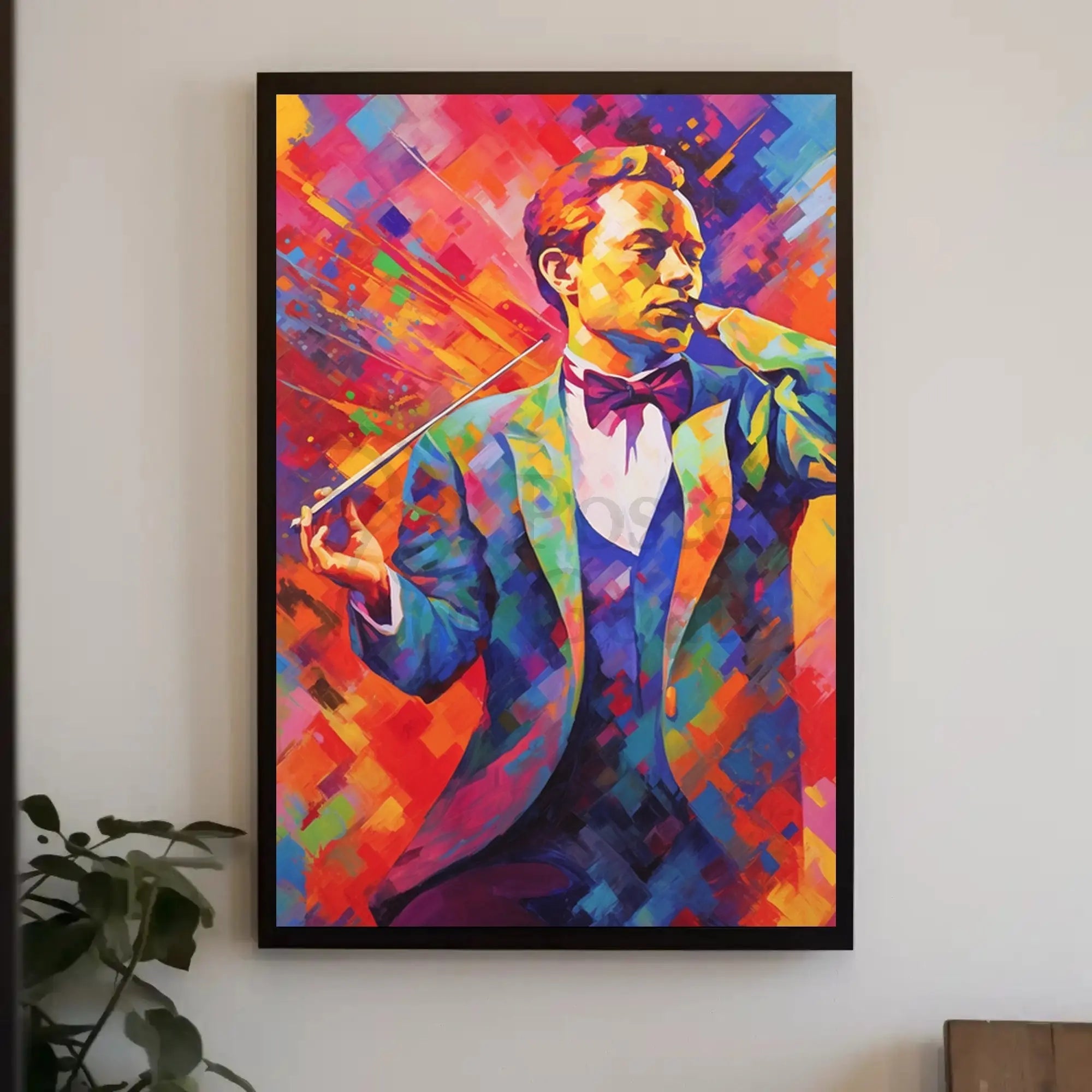 Classical Conductor in Motion Abstract, Artistic Poster PosterGoat