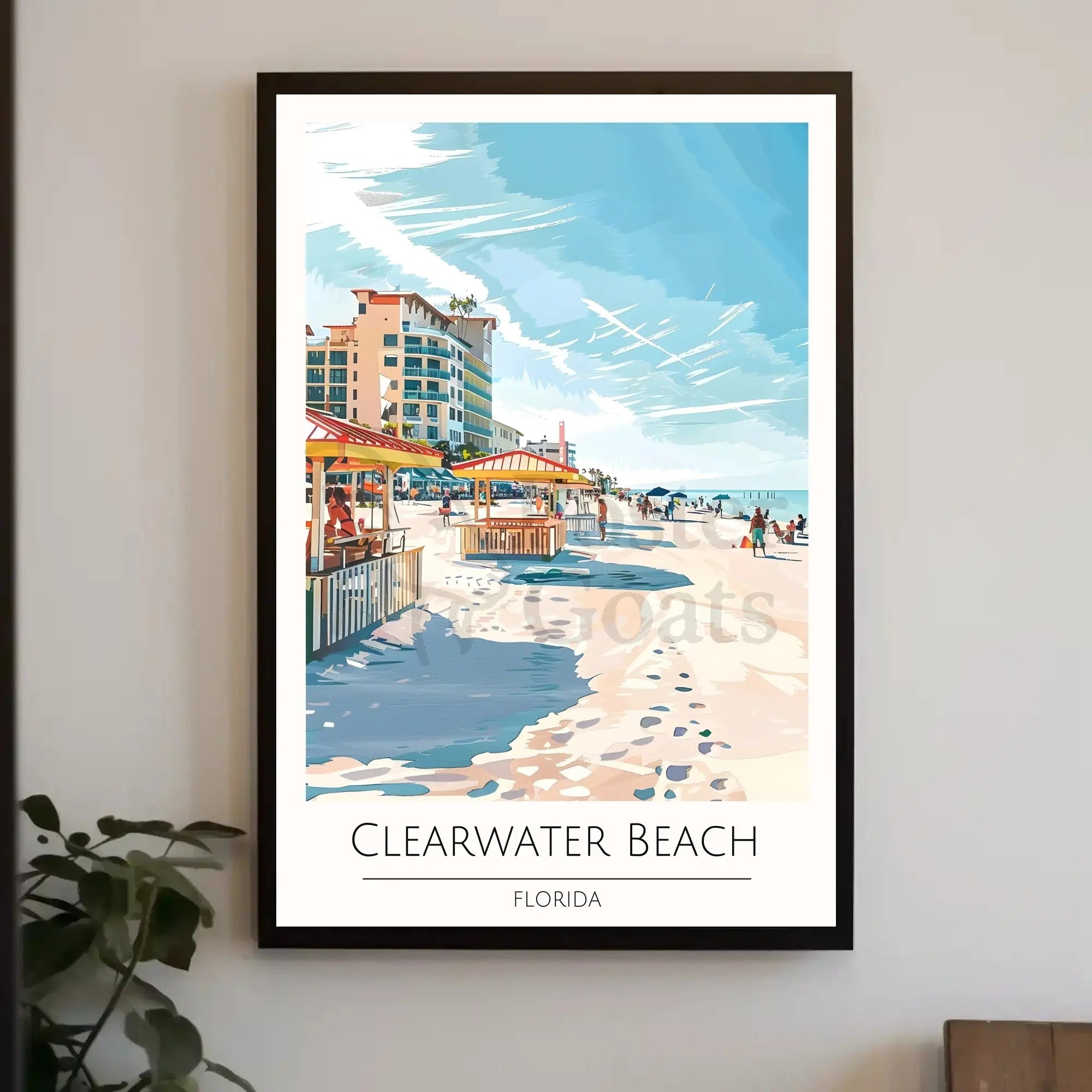 Clearwater Beach Vibrant Vacation Scene Poster PosterGoat