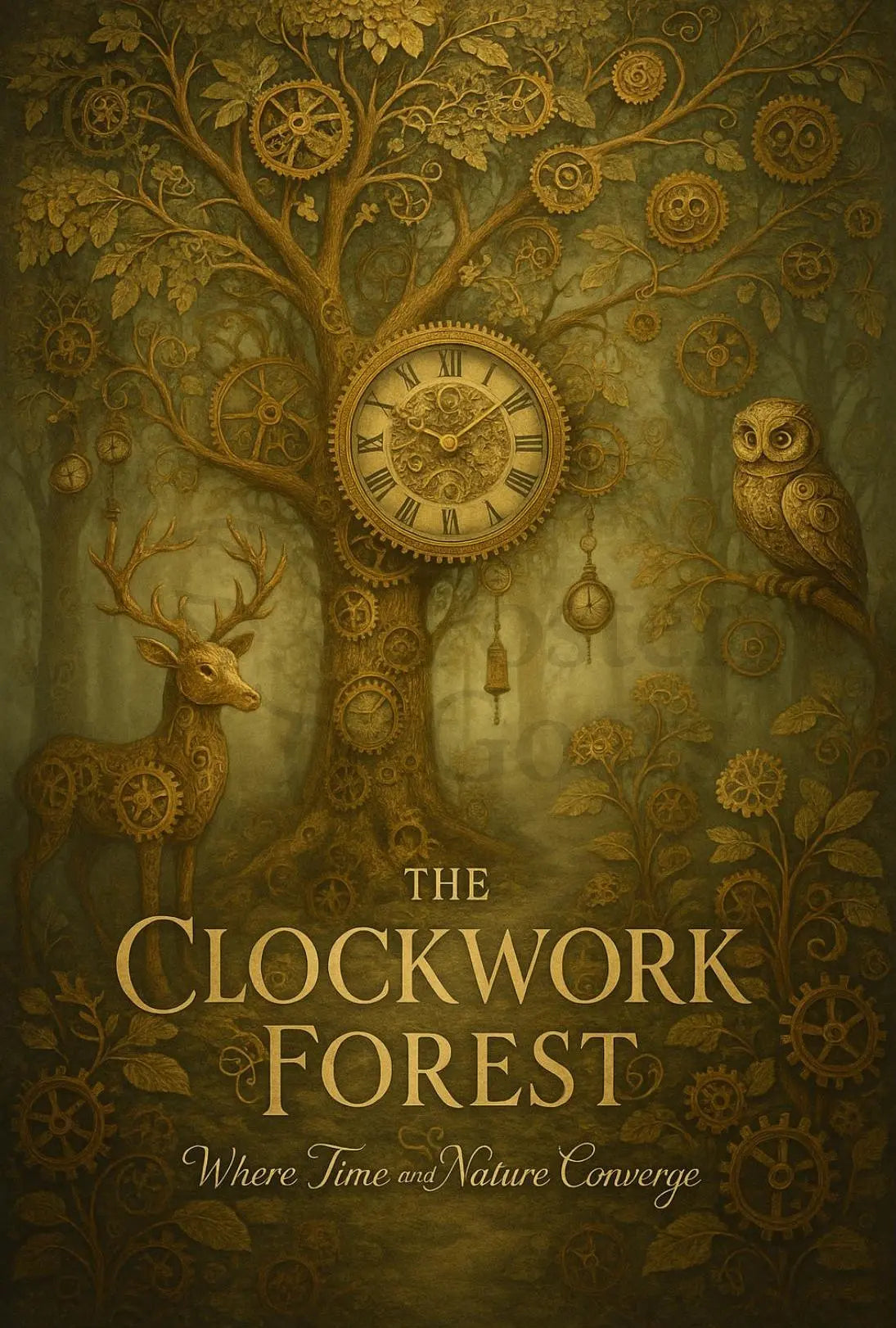 Clockwork Nature Realism Steampunk Artistic Poster PosterGoat