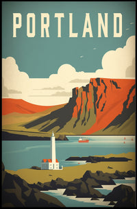 Coastal Lighthouse Adventure: Vintage Portland Travel Poster PosterGoat